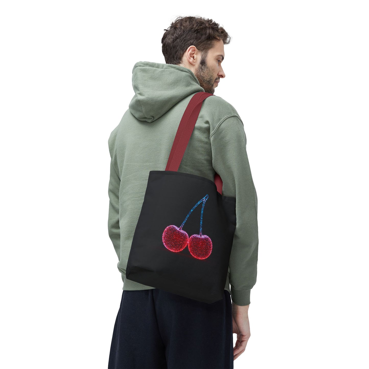 Sparkling Cherry Tote Bag Reusable Bag Shopping Bag Cherry Bag Reusable Tote