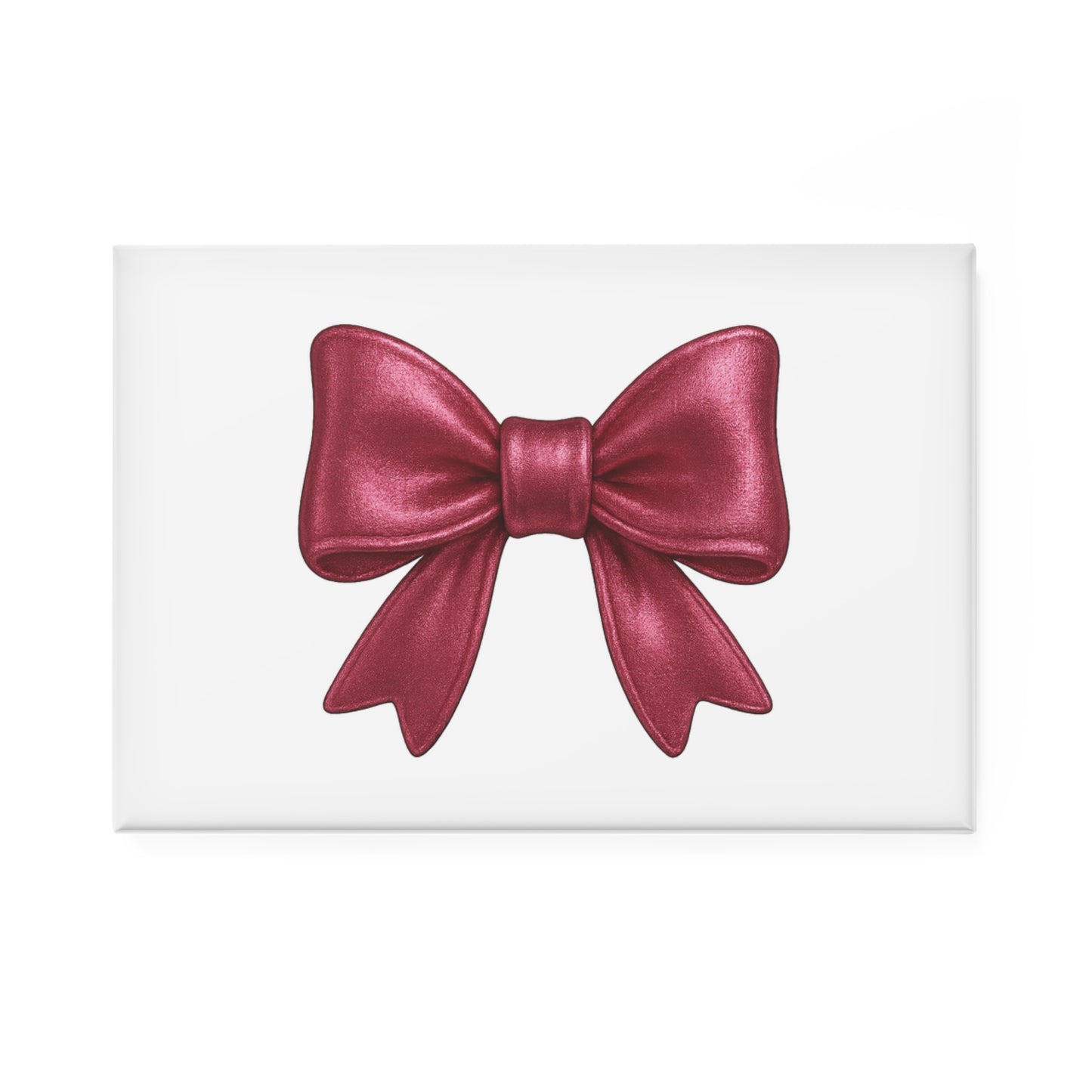 Pink Metallic Bow Magnet – Cute Gift Bow Fridge Magnet, Glam Kitchen Decor, Locker or Office Accessory