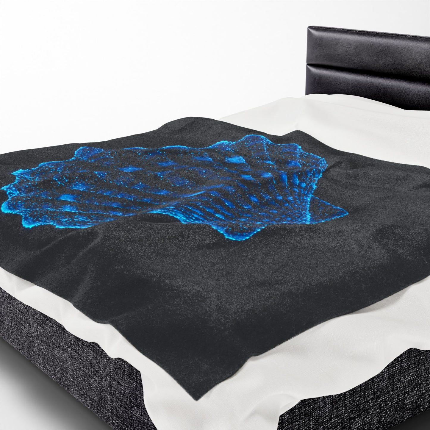 Plush Blanket with Bioluminescent Seashell Design Beach Decor Nautical Blanket