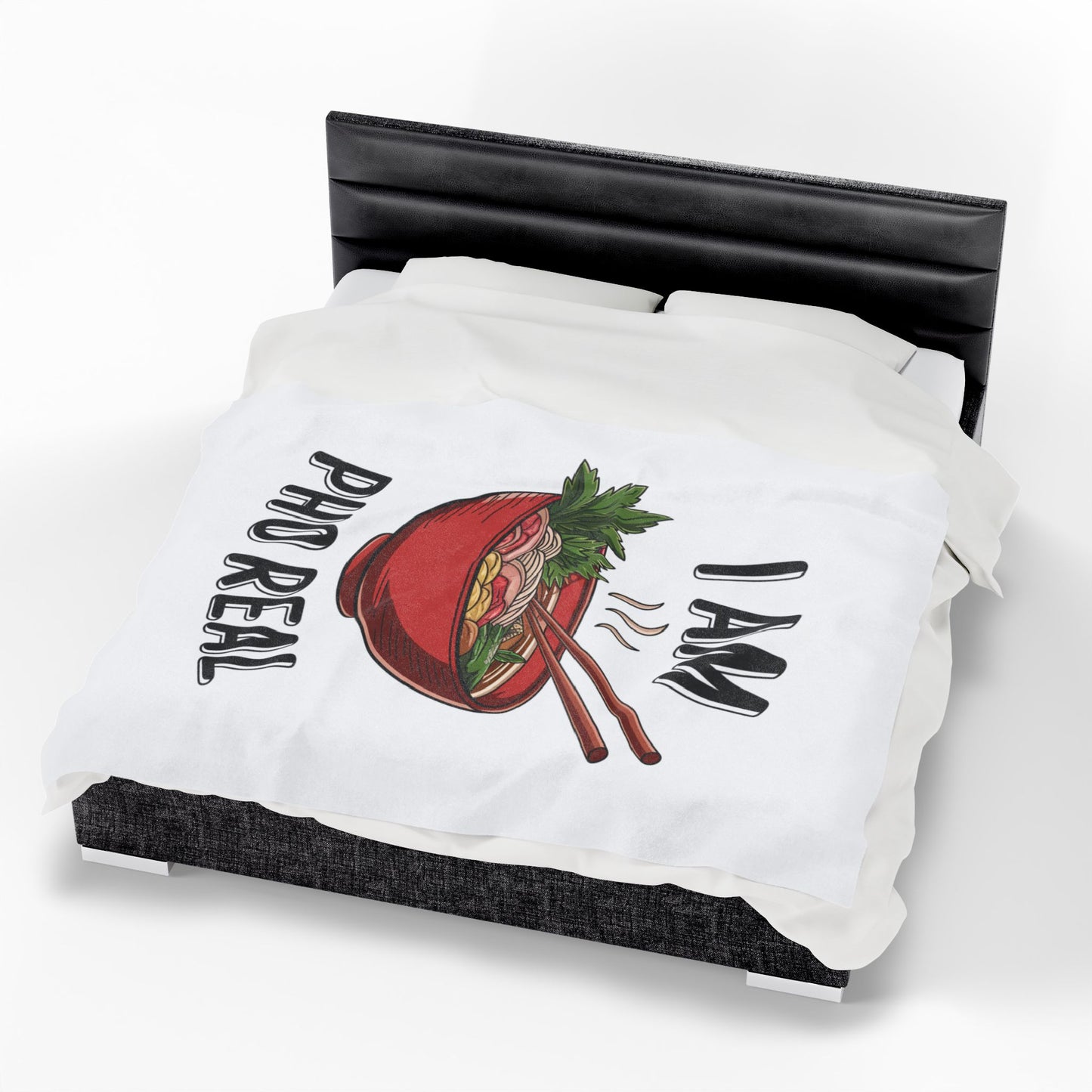 I Am Pho Real Velveteen Plush Blanket - Cozy & Fun for Foodies