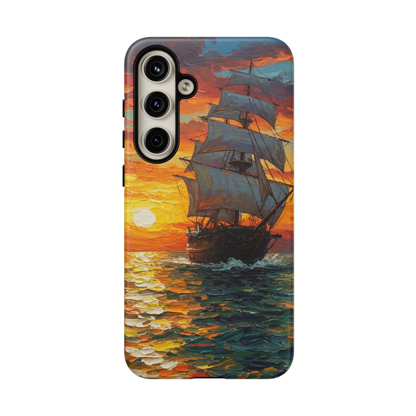 Samsung Galaxy Case - Ship Sailing at Sunset Design
