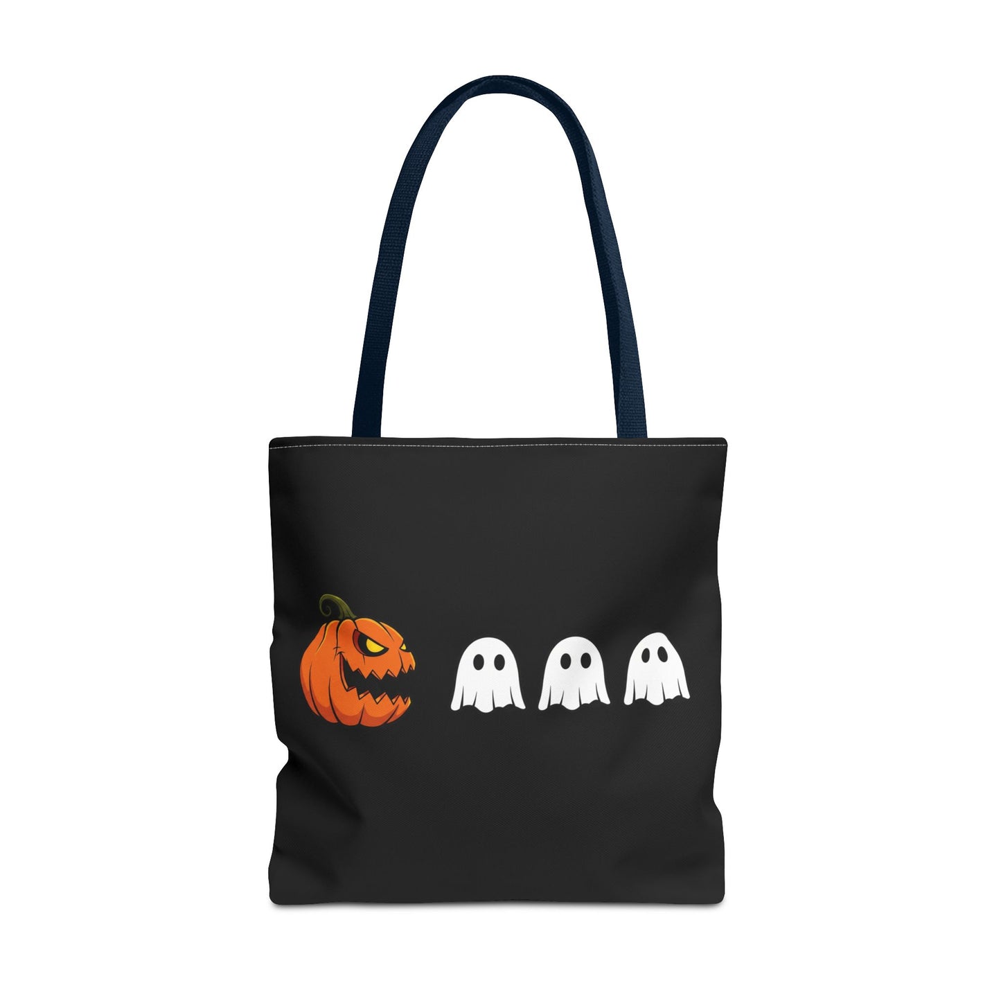 Halloween pumpkin ghost tote bag, spooky trick or treat canvas bag, ghost pumpkin design reusable tote, spooky season gift tote
