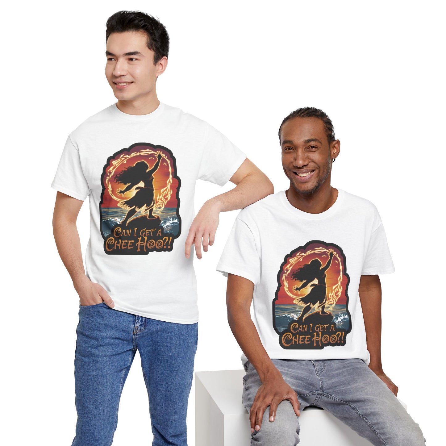 Can I Get a Chee Hoo Shirt – Hawaiian Island Vibes Tee – Hula Dancer Sunset Graphic T-Shirt – Polynesian Luau Party Unisex Top