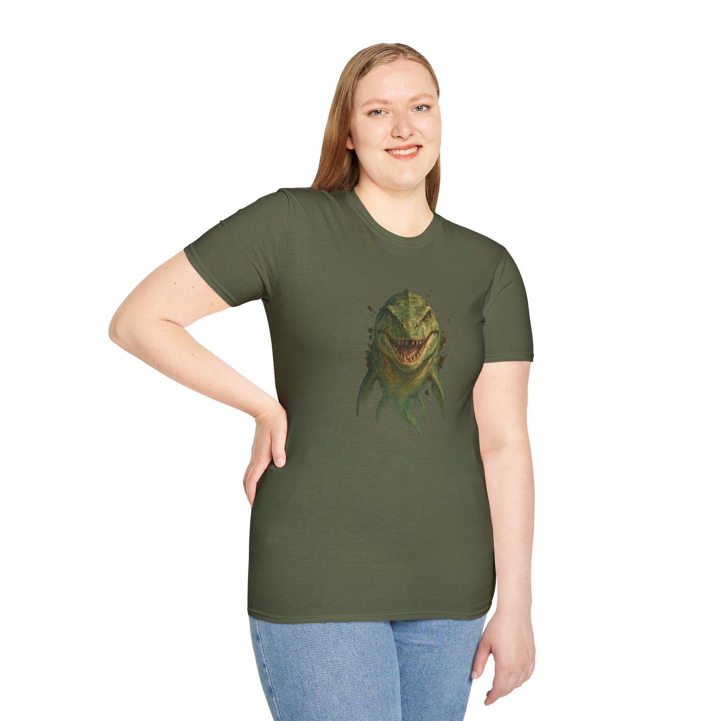 Watercolor Mosasaurus T-Shirt | Prehistoric Sea Dinosaur Tee | Fossil Lover Gift | Unisex Cotton Graphic Shirt Jurassic Tee