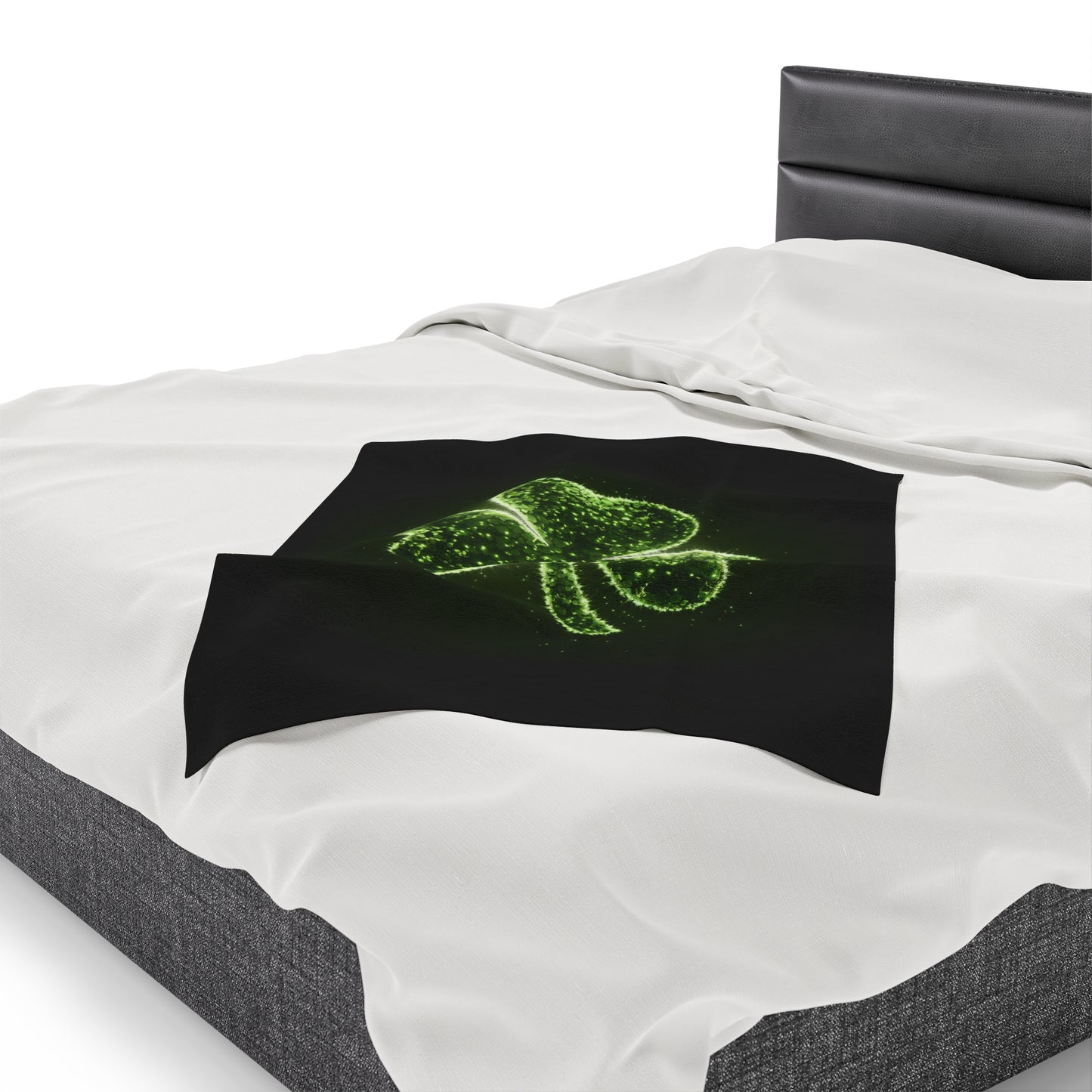 Plush Blanket with Shamrock Design