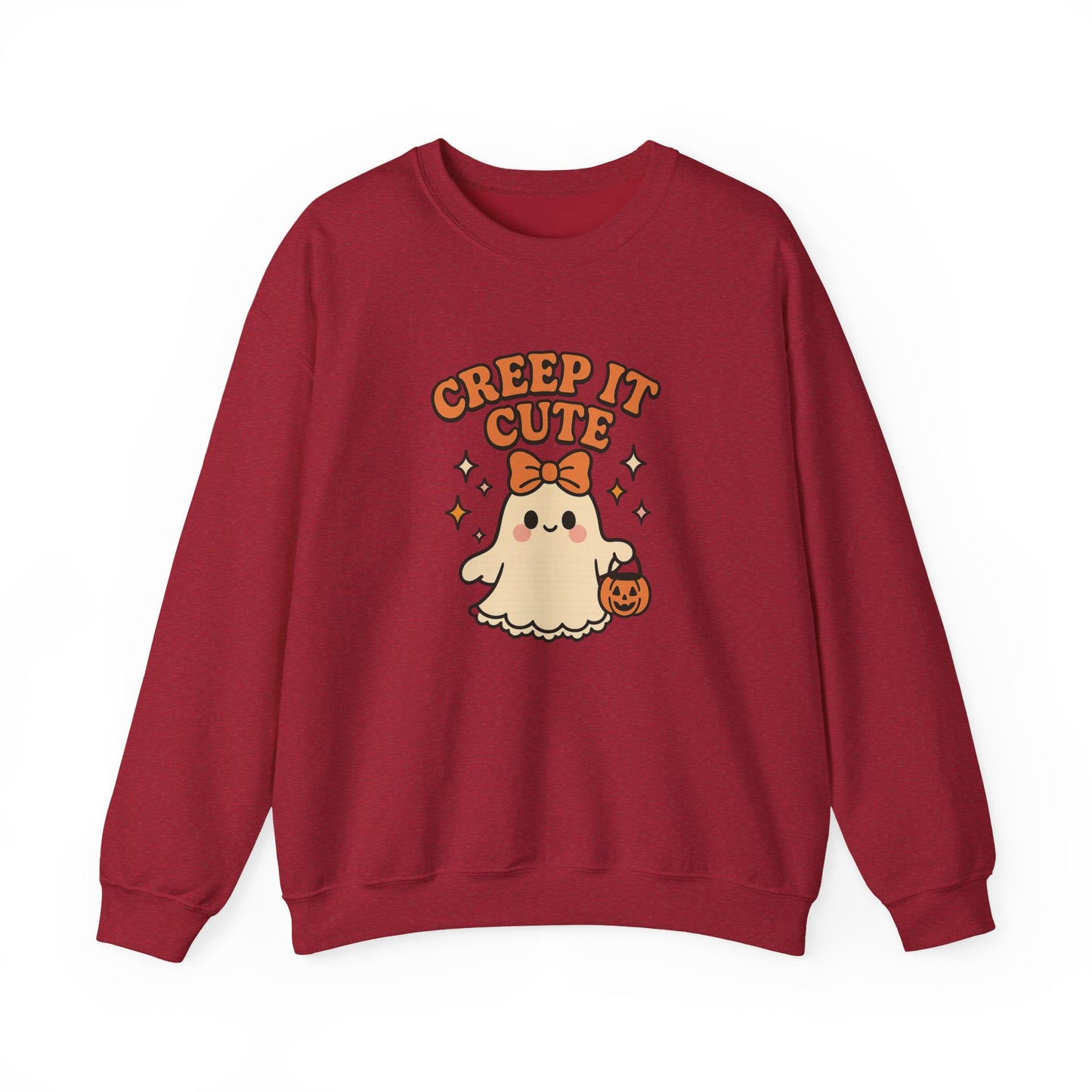 Cute Ghost Sweatshirt, Creep It Cute Crewneck, Spooky Halloween Pullover, Sweet Ghost Graphic Sweatshirt, Trick-Or-Treat Gift Top