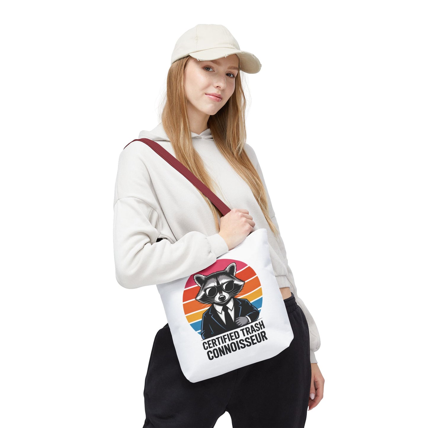 Certified Trash Connoisseur Raccoon Tote Bag Fun and Quirky Everyday Carry Trash Panda Bag
