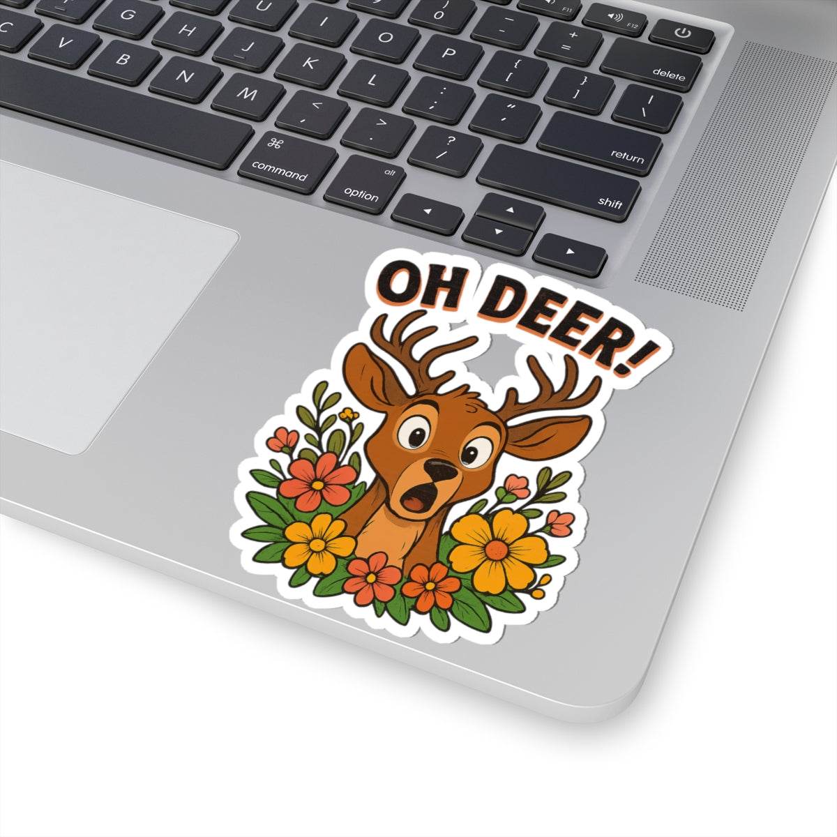 Sticker - Startled Deer 'Oh Deer' Decal Nature Decor Unique Gift for Animal Lovers