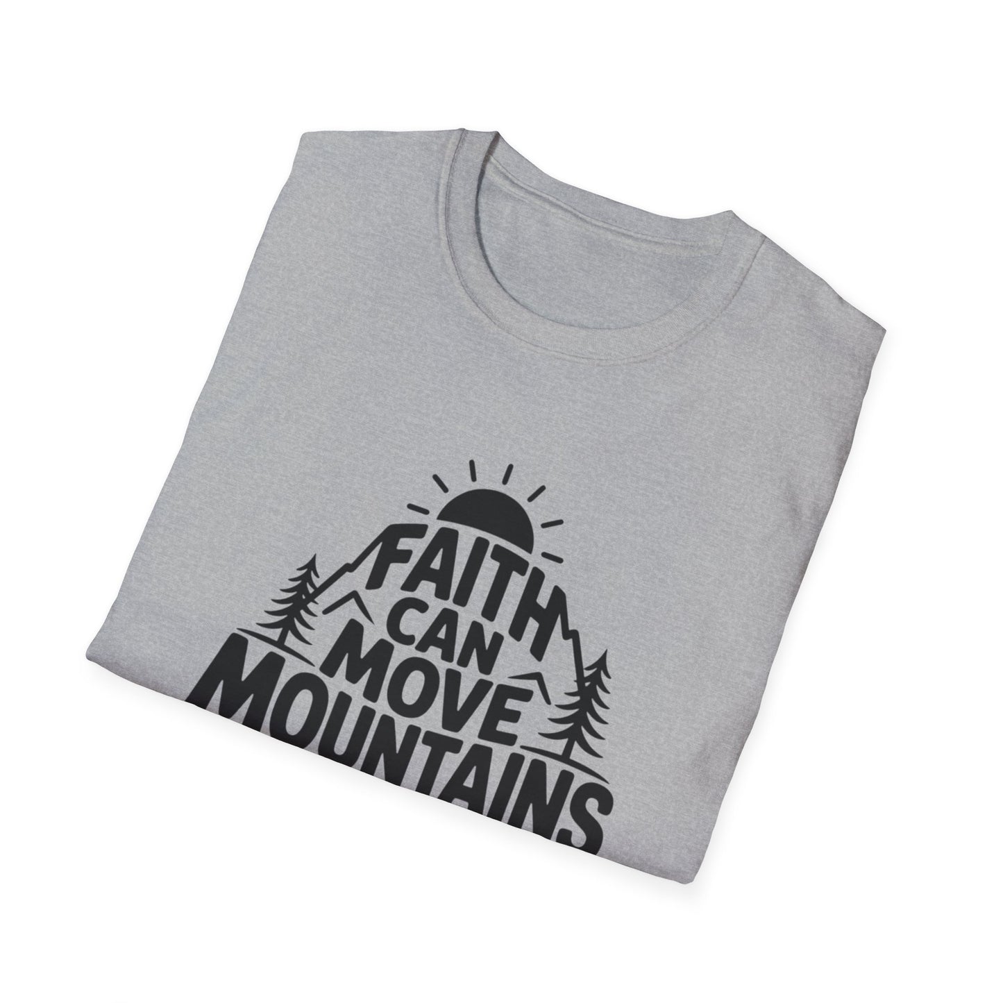 Faith Can Move Mountains T-Shirt | Christian Inspirational Mountain Tee | Boho Nature Faith Graphic Shirt | Gospel Verse Gift for Believers