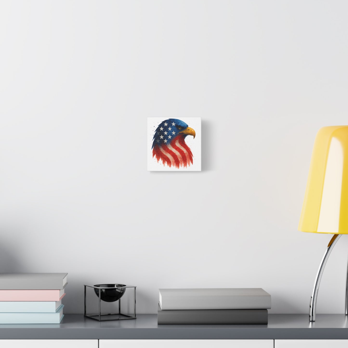 Patriotic Eagle Canvas Wall Art - American Flag Eagle Print - 4th of July Decor, USA Home and Office Gift - Ready to Hang Canvas Art