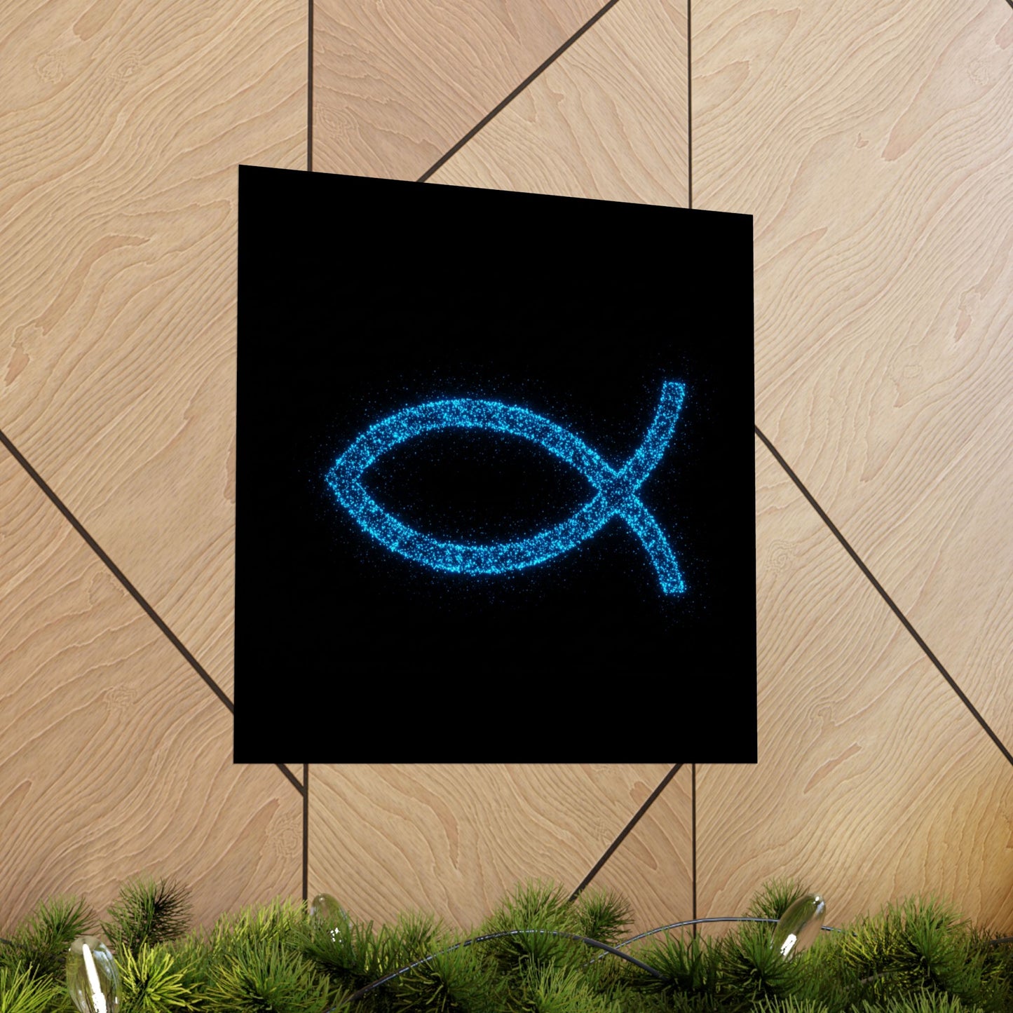 Sparkling Fish Symbol Matte Vertical Poster - Faith-Inspired Art for Home Decor