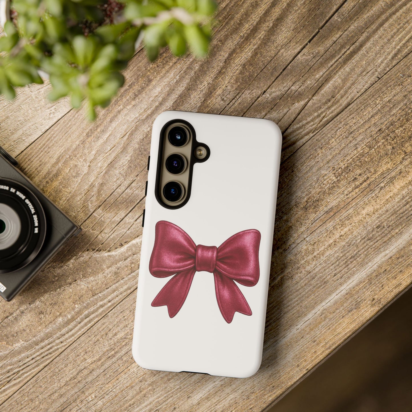 Pink Bow Samsung Case – Cute Girly Phone Cover – Glossy Ribbon Case for Samsung Galaxy – Aesthetic Phone Accessory – Gift for Her
