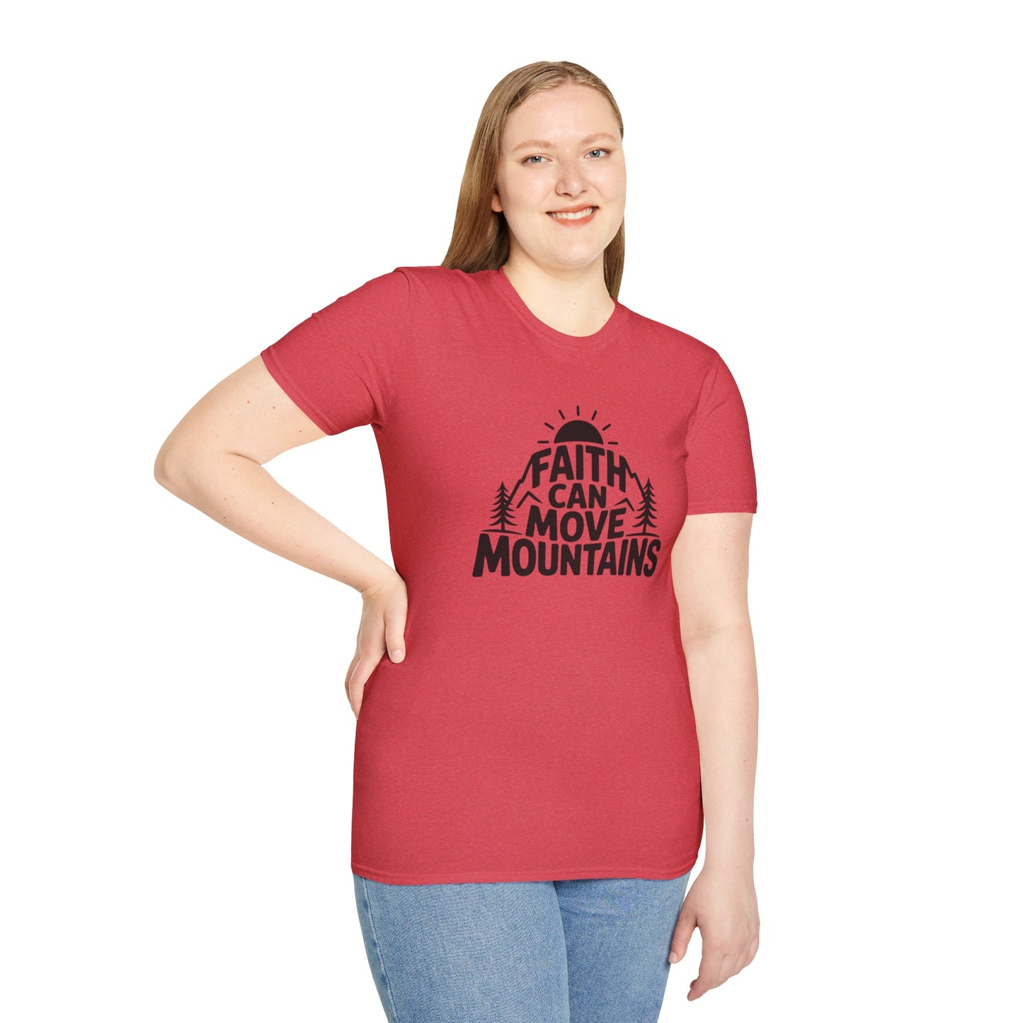 Faith Can Move Mountains T-Shirt | Christian Inspirational Mountain Tee | Boho Nature Faith Graphic Shirt | Gospel Verse Gift for Believers