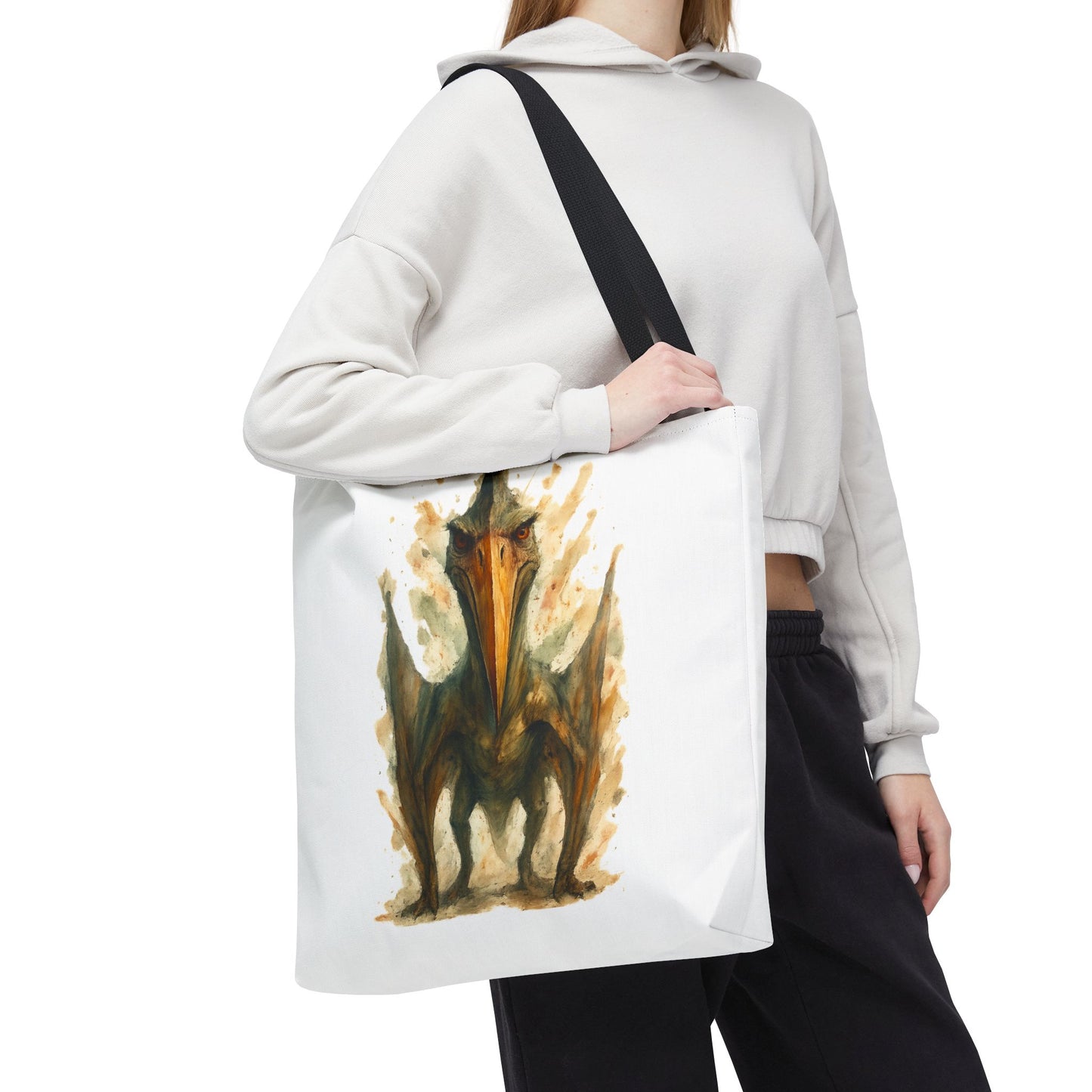 Quetzalcoatlus Tote Bag | Dinosaur Art Canvas Shopper | Prehistoric Pterosaur Gift for Dino Lovers | Eco-friendly Reusable Bag Jurassic Tote