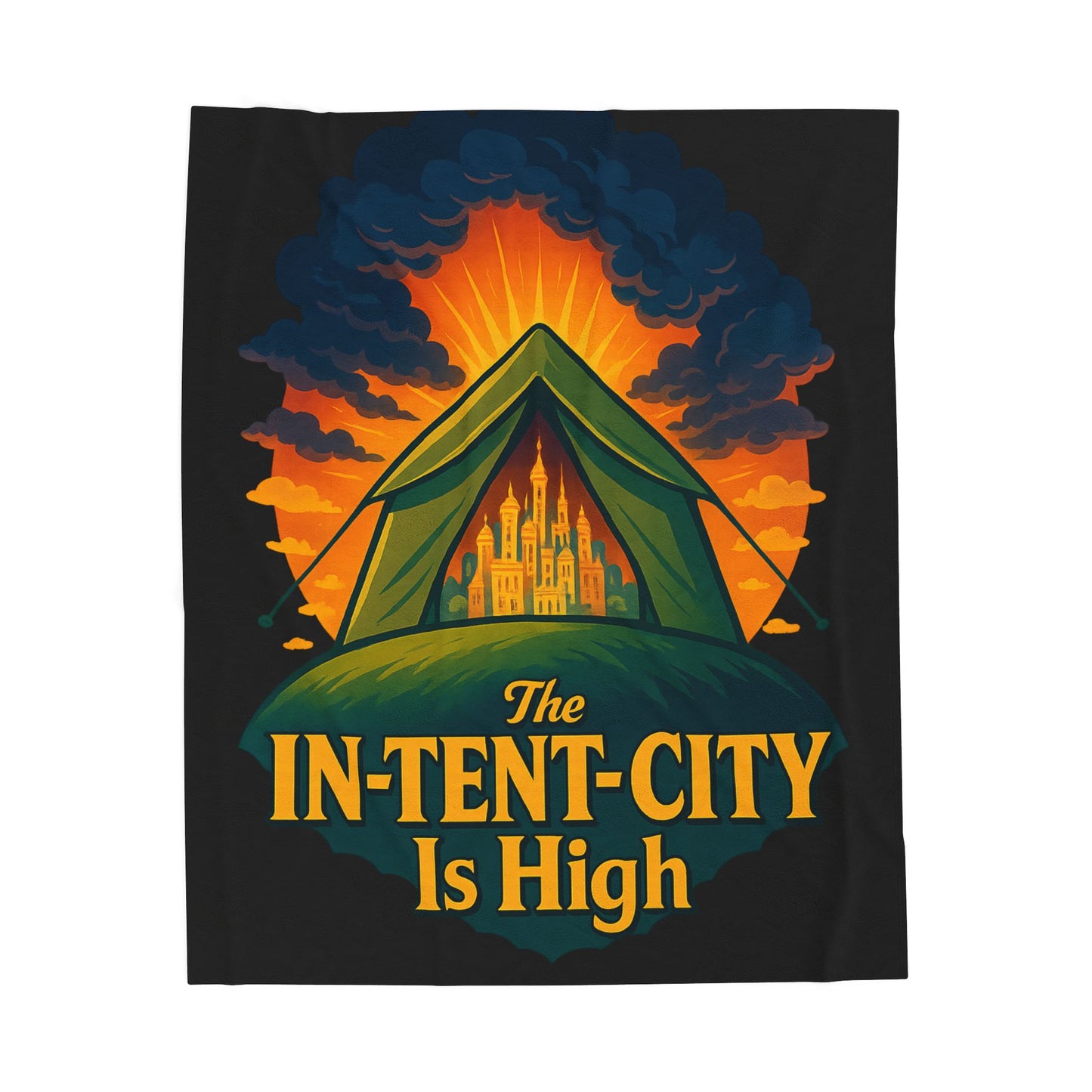 Plush Blanket - The In-Tent-City is High Intensity Throw Decor Funny Blanket