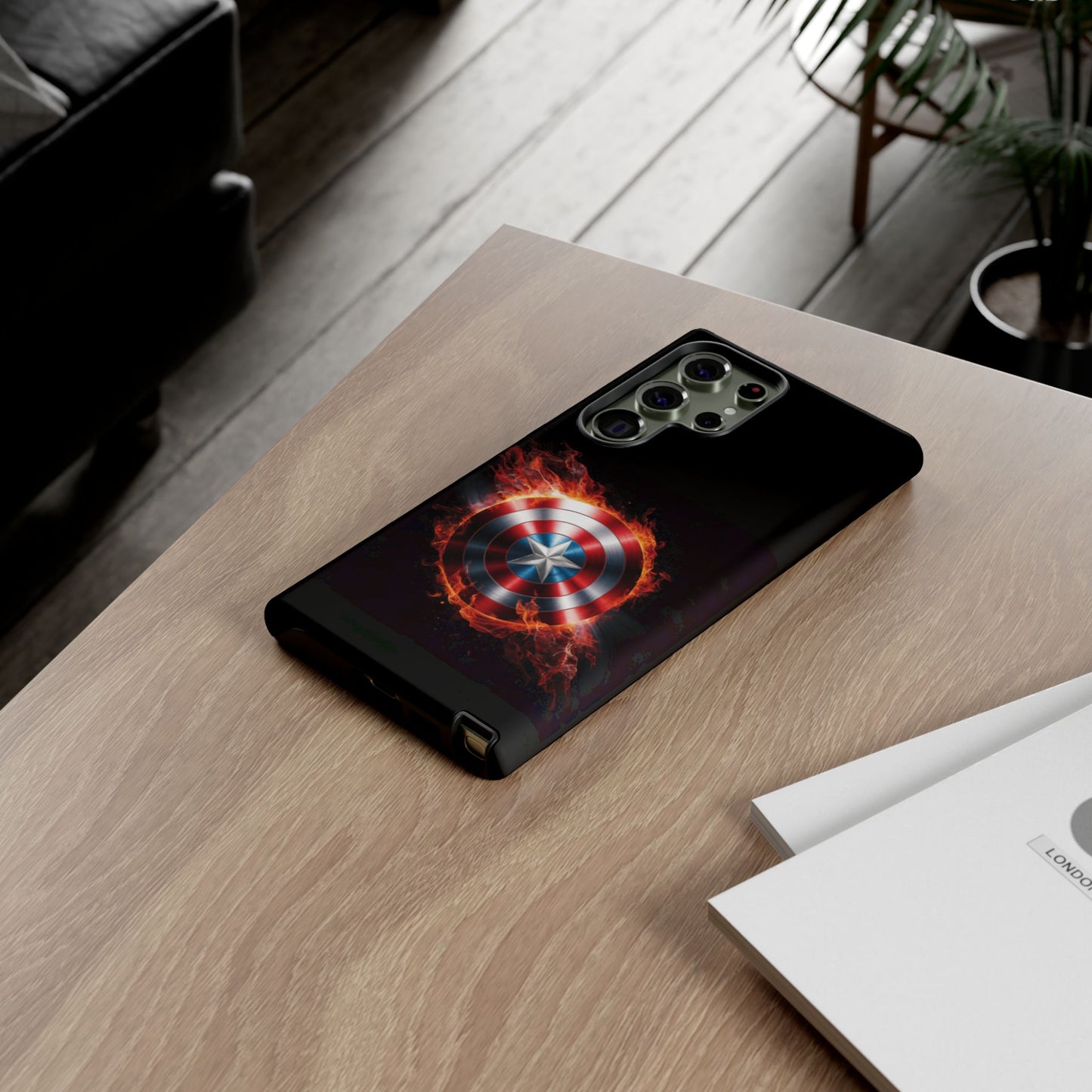 Captain America Shield in Flames Samsung Galaxy Tough Case