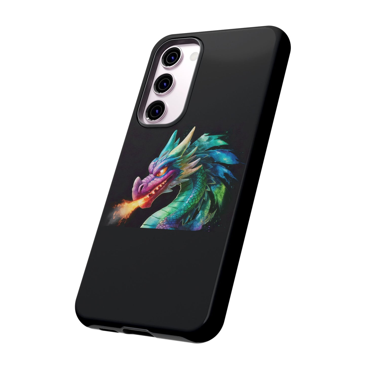 Fire-Breathing Dragon Samsung Case - Tough Fantasy Art Cover - Dark Academia Aesthetic Geek Gift for Galaxy S23/S24/S25/Ultra