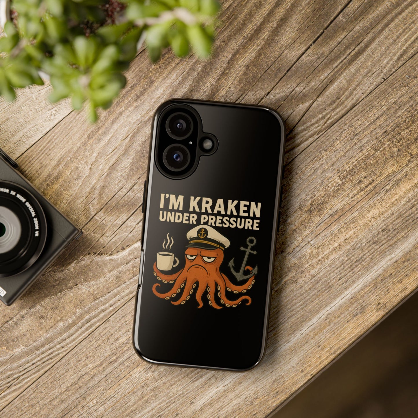 iPhone Case Stressed Octopus 'I'm Kraken Under Pressure' Nautical Phone Case Beach iPhone Case Ocean Themed Case