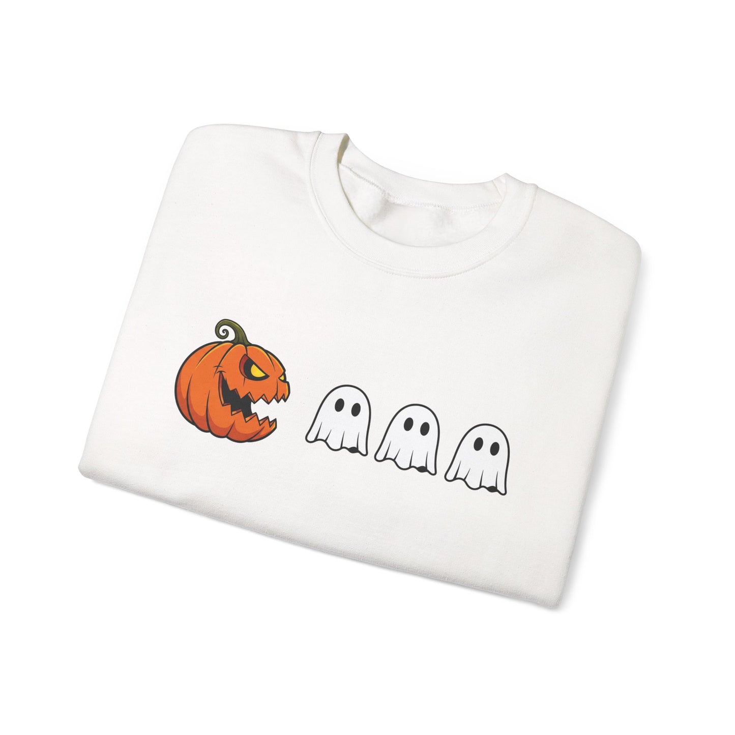 Pumpkin Ghost Sweatshirt, Funny Halloween Crewneck, Spooky Ghost Sweater, Cute Pumpkin Sweatshirt, Fall Outfit, Scary Face Sweatshirt