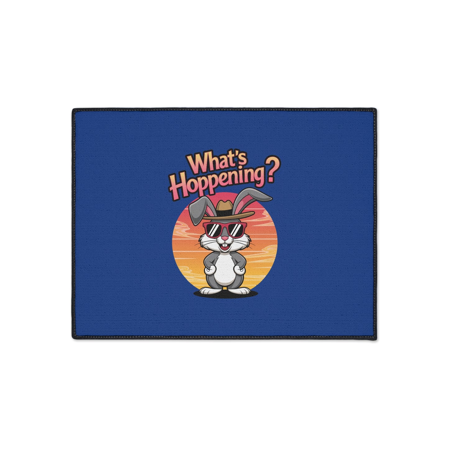 Funny 'What's Happening?' Rabbit Heavy Duty Floor Mat - Stylish Home Decor