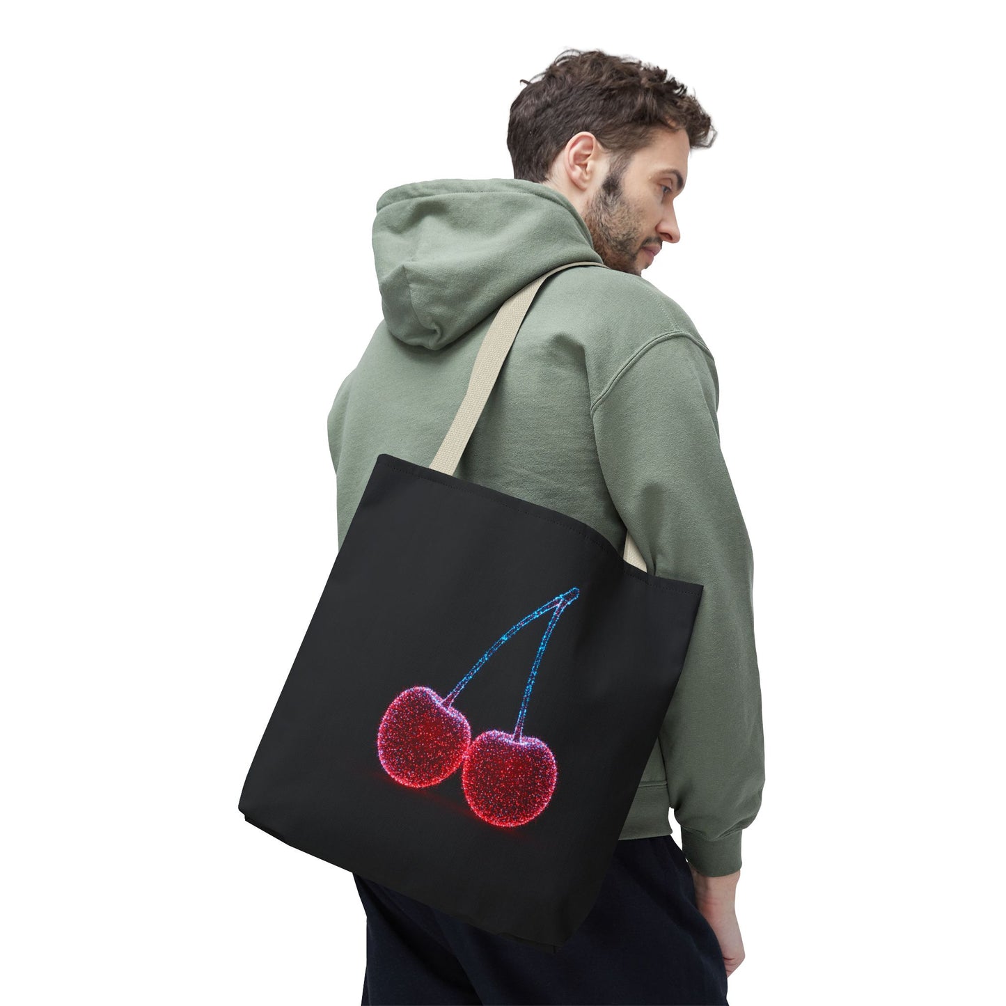 Sparkling Cherry Tote Bag Reusable Bag Shopping Bag Cherry Bag Reusable Tote