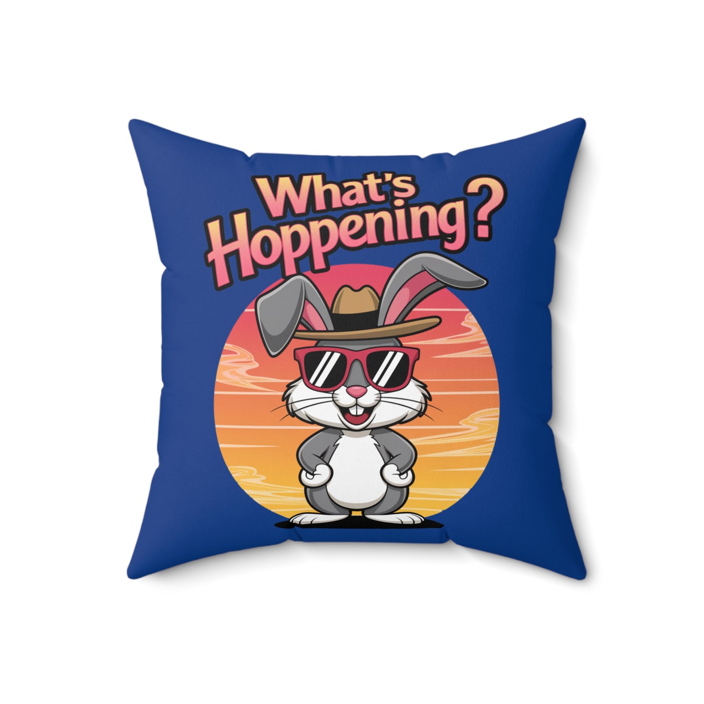 Square Pillow - What's Hoppening Bunny Design