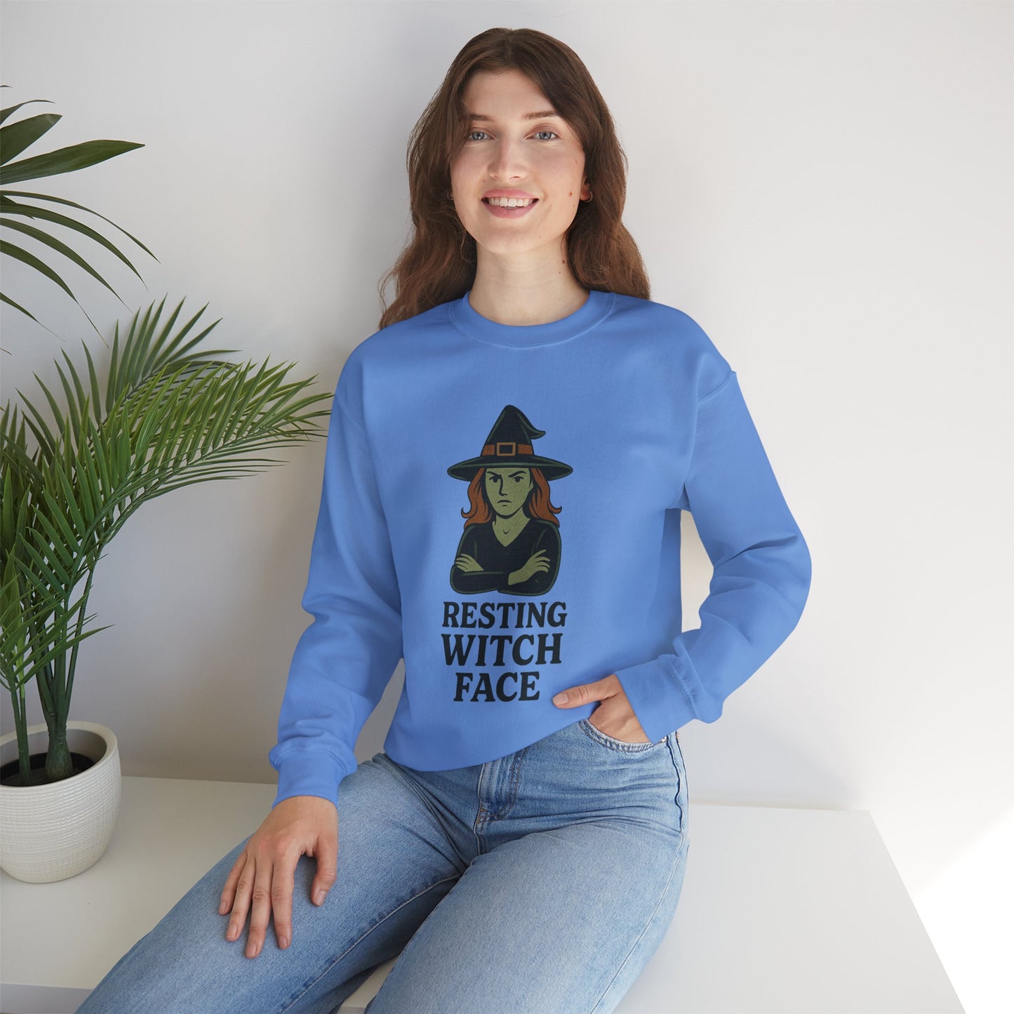 Resting Witch Face Sweatshirt, Funny Halloween Witch Crewneck, Spooky Season Sweatshirt, Fall Humor Graphic Pullover, Witchy Gift