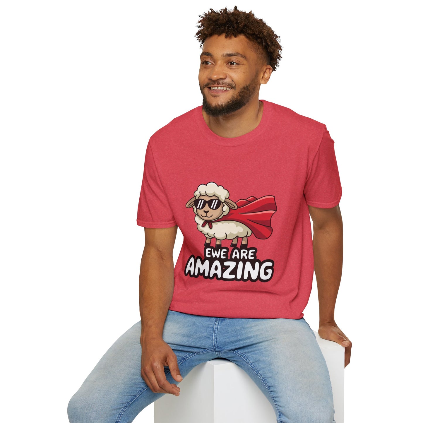 Ewe Are Amazing Funny Sheep Shirt – Cute Animal Pun T-Shirt – Superhero Lamb Graphic Tee for Farmers, Animal Lovers & Gift Giving