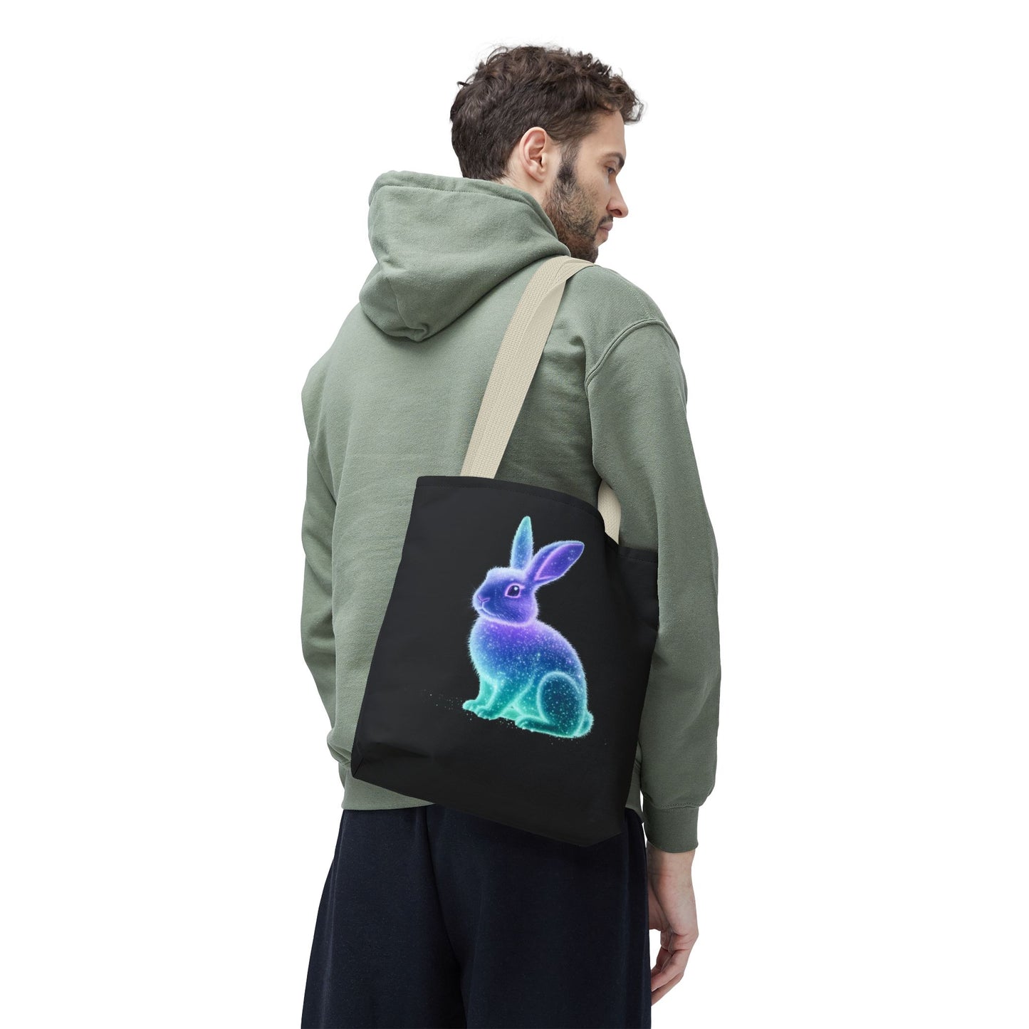 Bioluminescent Easter Bunny Tote Bag Easter Bag Easter Tote Reusable Shopping Bag