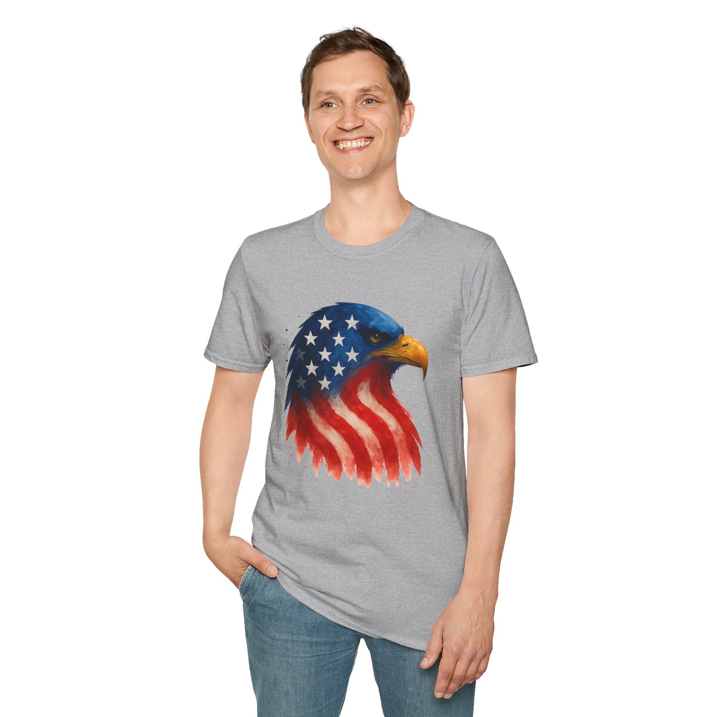 American Flag Eagle Shirt - 4th of July Patriotic Tee - USA Freedom T-Shirt - Independence Day Shirt - Bald Eagle Graphic Tee