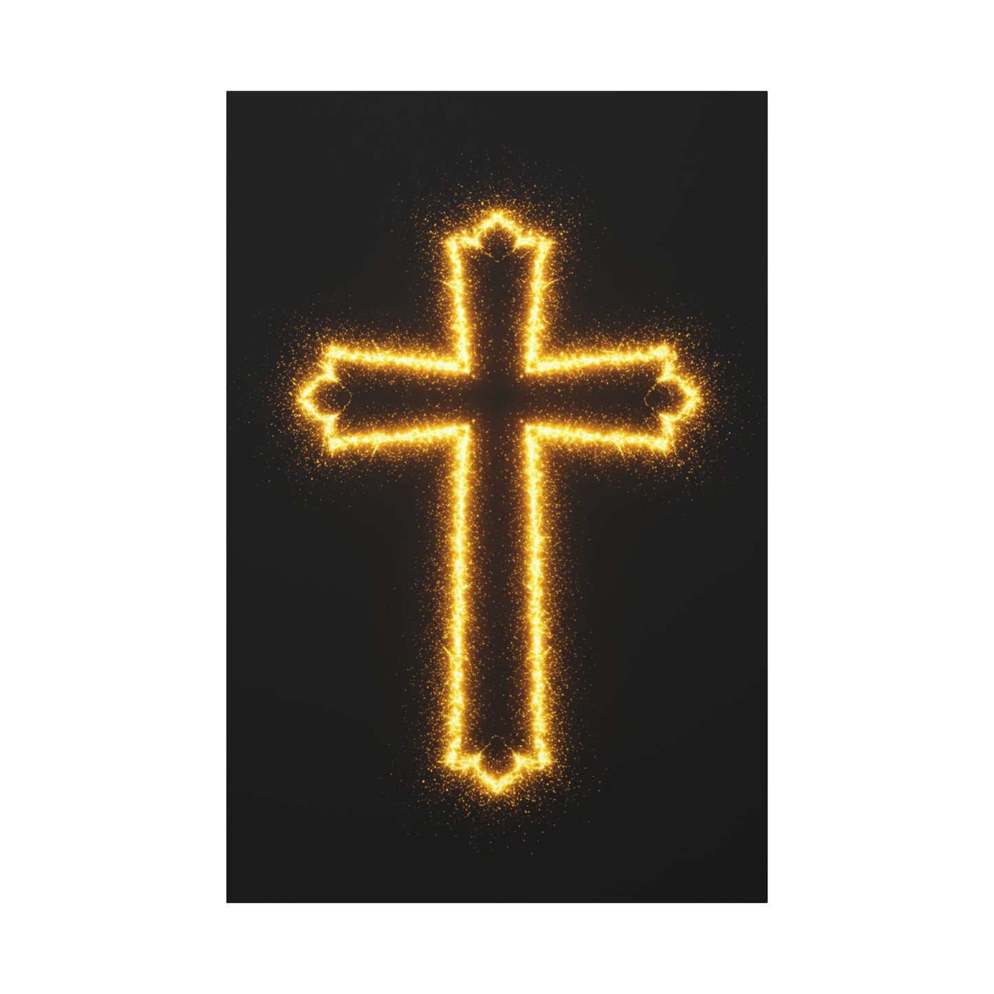 Glowing Cross Matte Canvas Wall Art