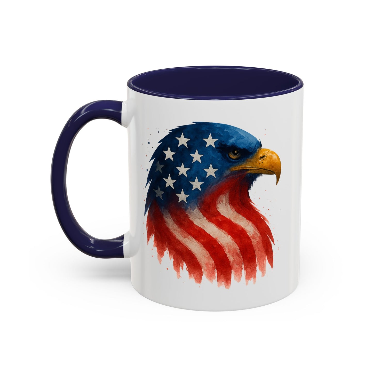American Flag Eagle Mug - Patriotic Coffee Cup - USA Bald Eagle Gift - 4th of July Mug - Independence Day Drinkware - Veteran Gift
