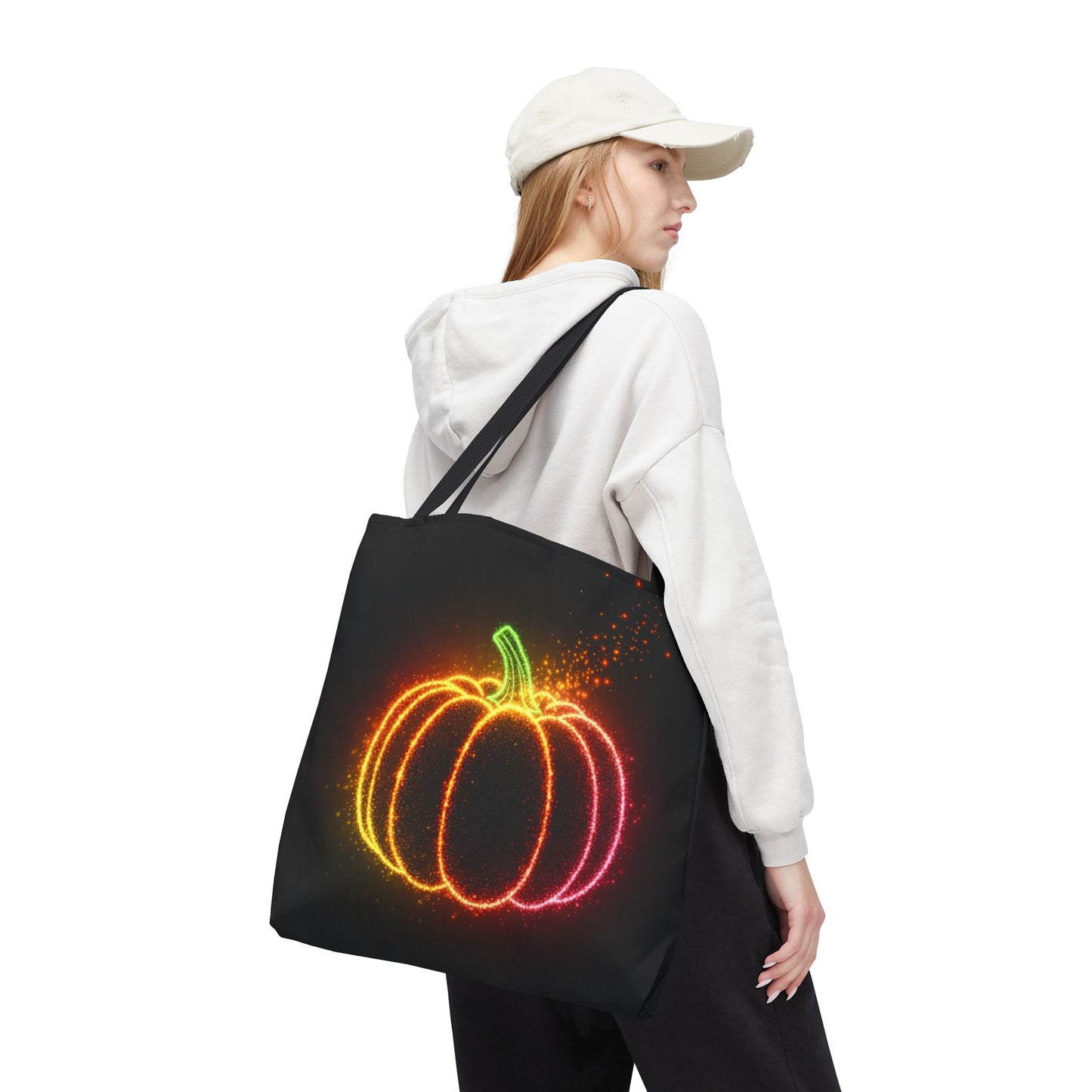 Neon Pumpkin Tote Bag, Halloween Tote, Fall Aesthetic Trick Or Treat Bag, Spooky Season Accessory, Pumpkin Bag, Fall Gift Idea