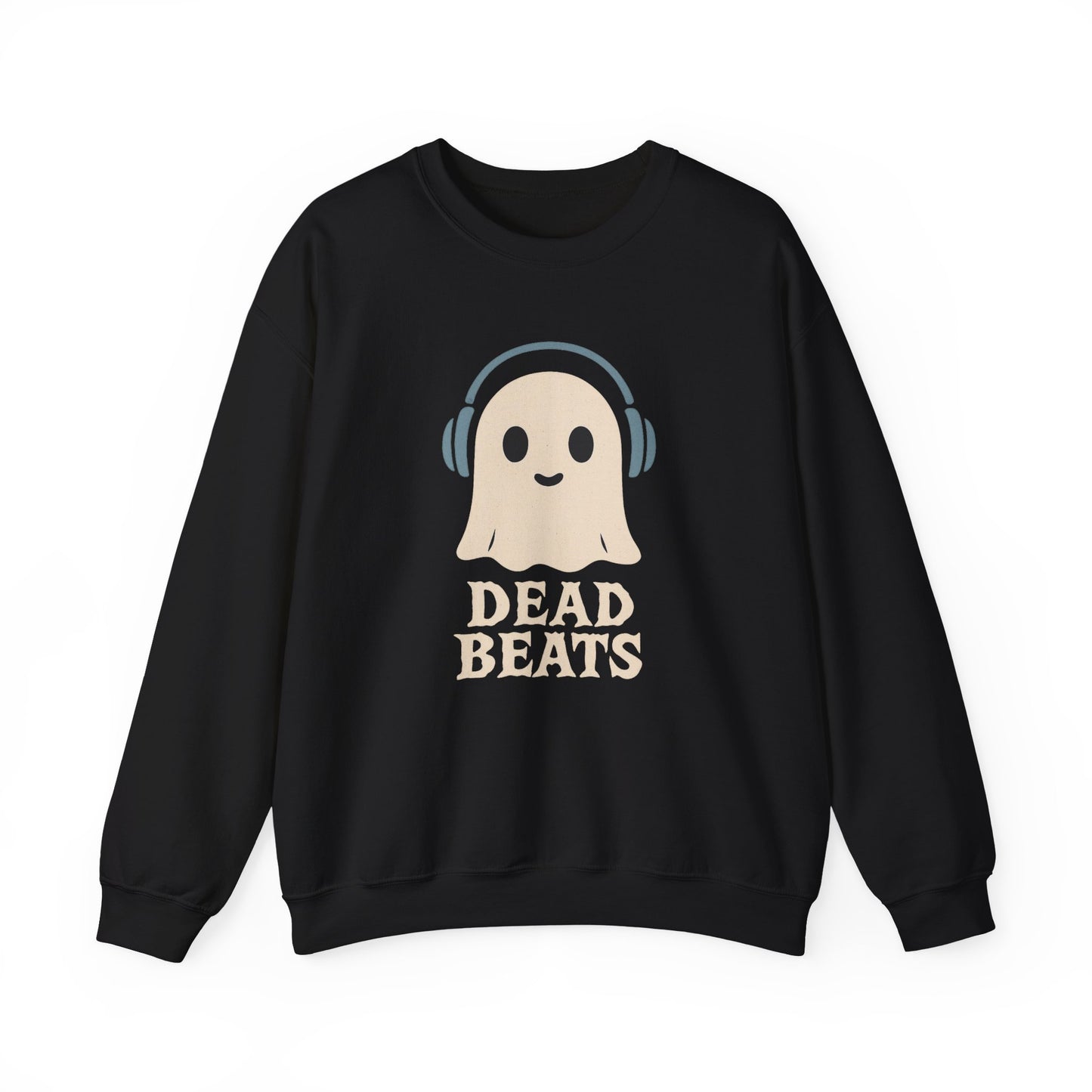 Dead Beats Ghost Sweatshirt, Funny Halloween Crewneck, Spooky Season Pullover, Music Lover Halloween Shirt, Cute Ghost Graphic Top