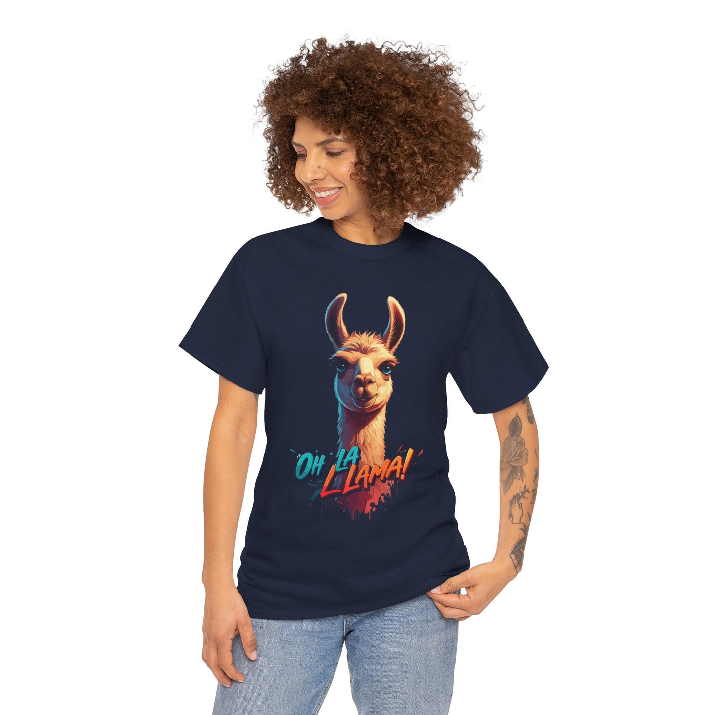 Oh la Llama Graphic Tee | Fun Llama T-Shirt, Cute Animal Lover Shirt, Llama Lover Gift, Quirky Party Tee, Trending Llama Fashion