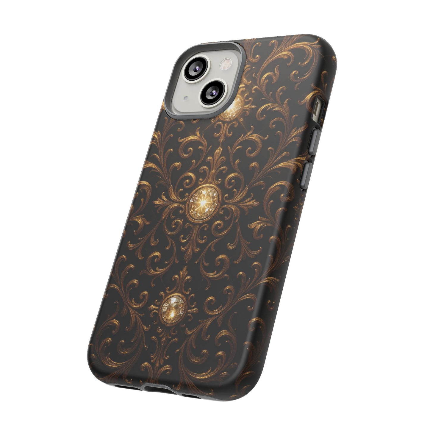 Baroque iPhone Case β Elegant Gold Floral Scroll Design for iPhone 16, 15, 14, 13, Pro Max & More