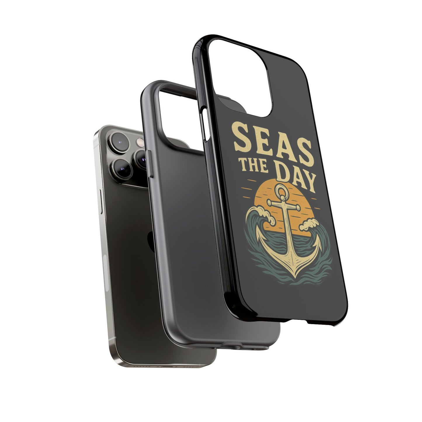 Seas the Day iPhone Case – Nautical Anchor Phone Cover – Ocean Pun Gift – Beach Lover iPhone Accessory – Summer Adventure Phone Case