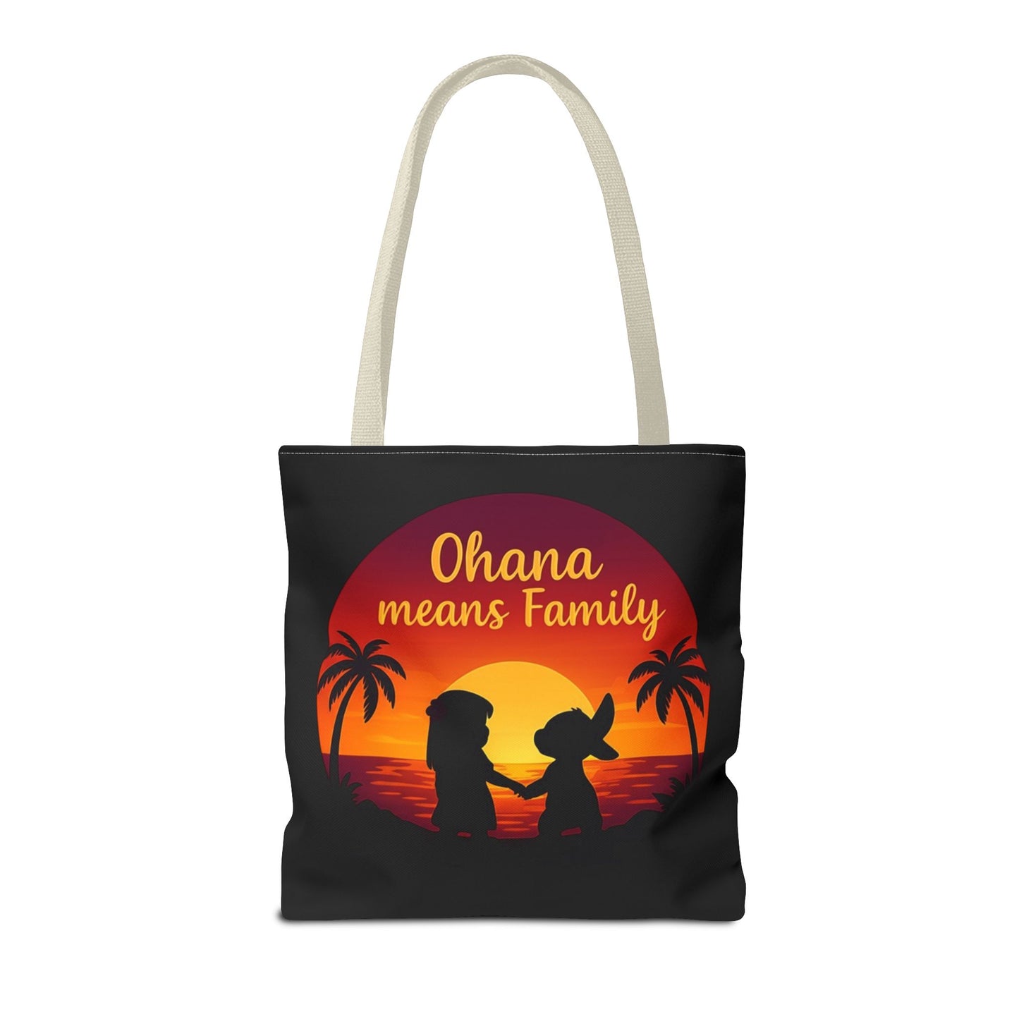 Ohana Means Family Tote Bag – Lilo and Stitch Inspired Bag, Hawaiian Quote, Disney Aesthetic Gift, Reusable Grocery or Beach Bag