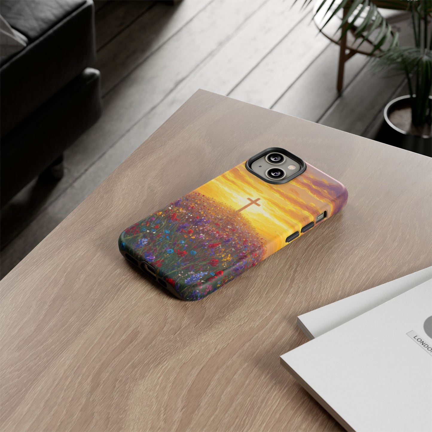 iPhone Case: Monet Style Cross Phone Case Christian Case Inspirational iPhone Case Spiritual Phone Case