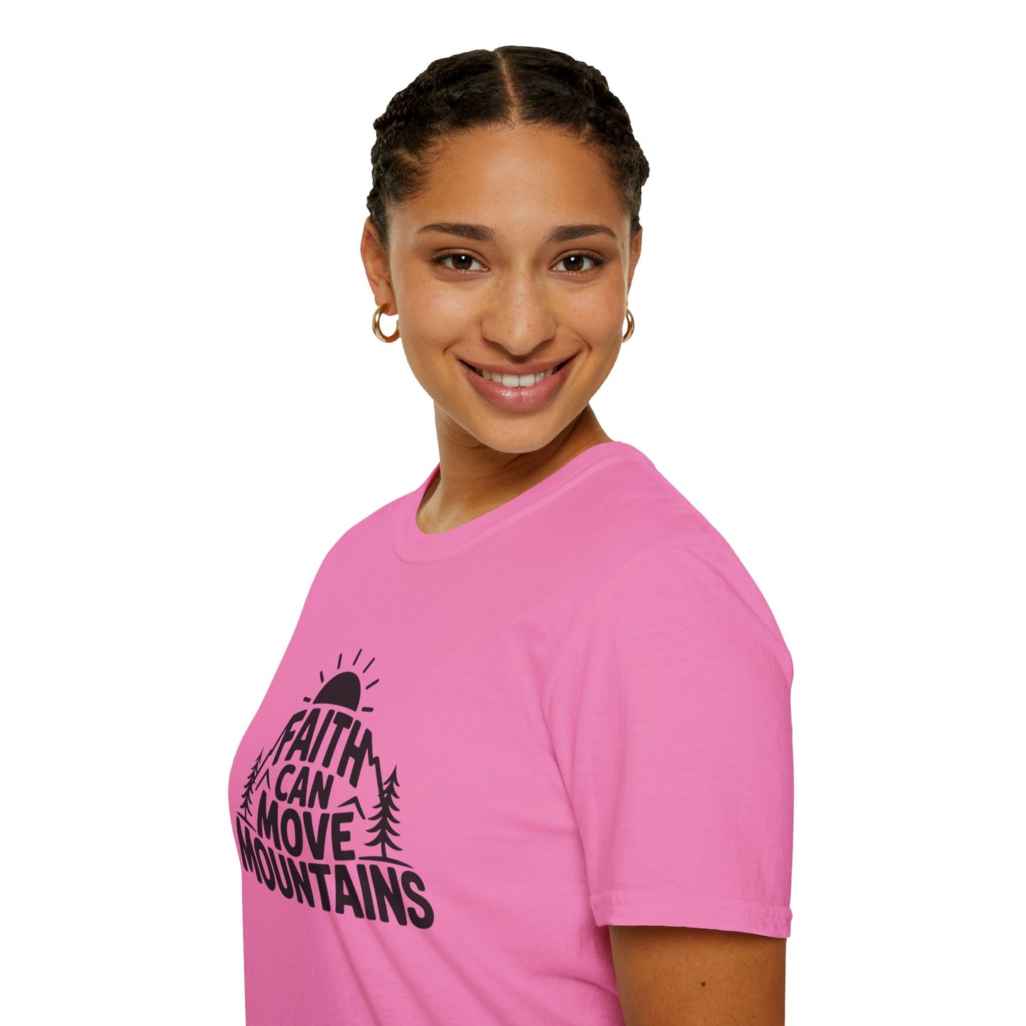 Faith Can Move Mountains T-Shirt | Christian Inspirational Mountain Tee | Boho Nature Faith Graphic Shirt | Gospel Verse Gift for Believers