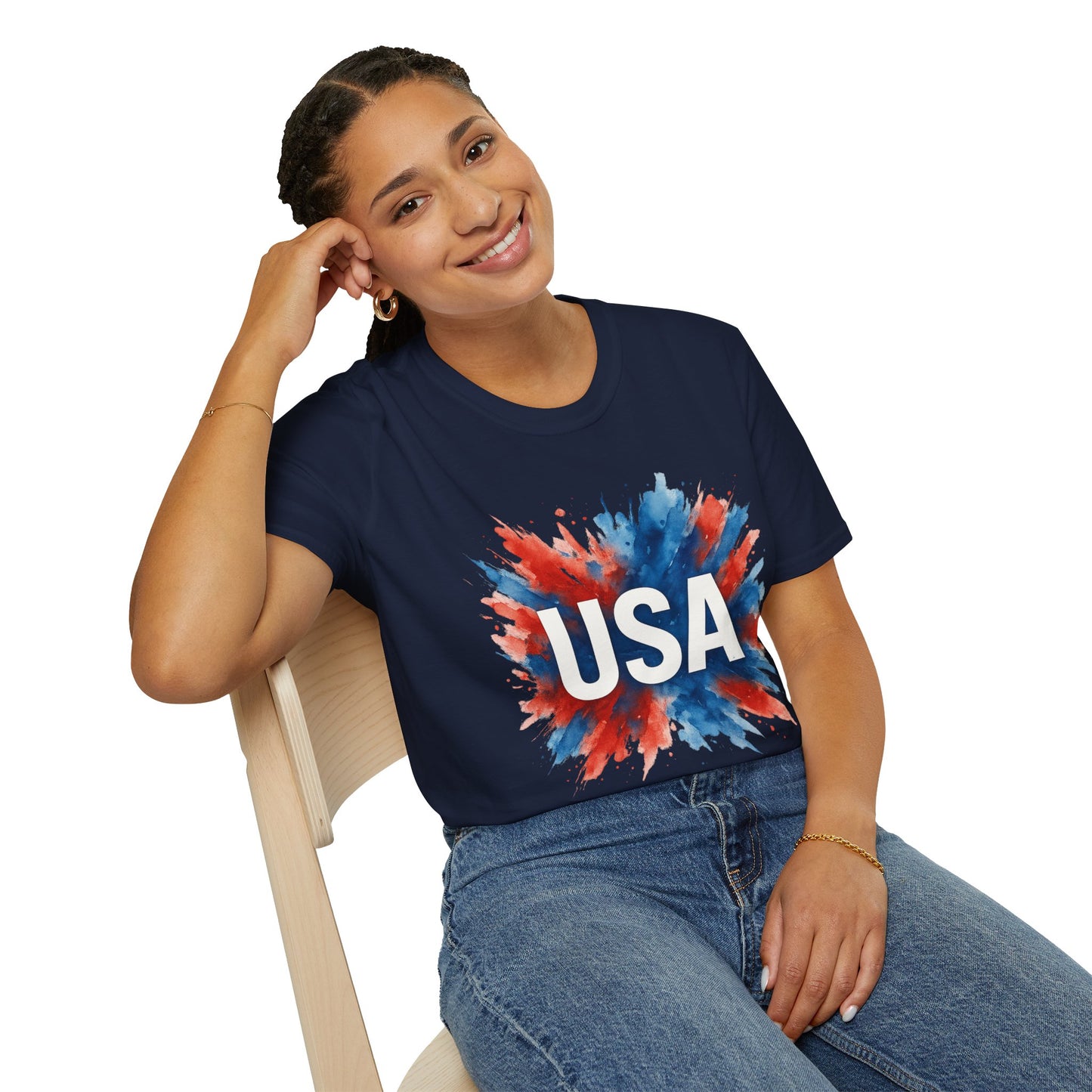 Watercolor USA T-Shirt Unisex | Red White Blue Shirt | Patriotic Graphic Tee | July 4th Shirt | Independence Day Tee | American Flag Shirt