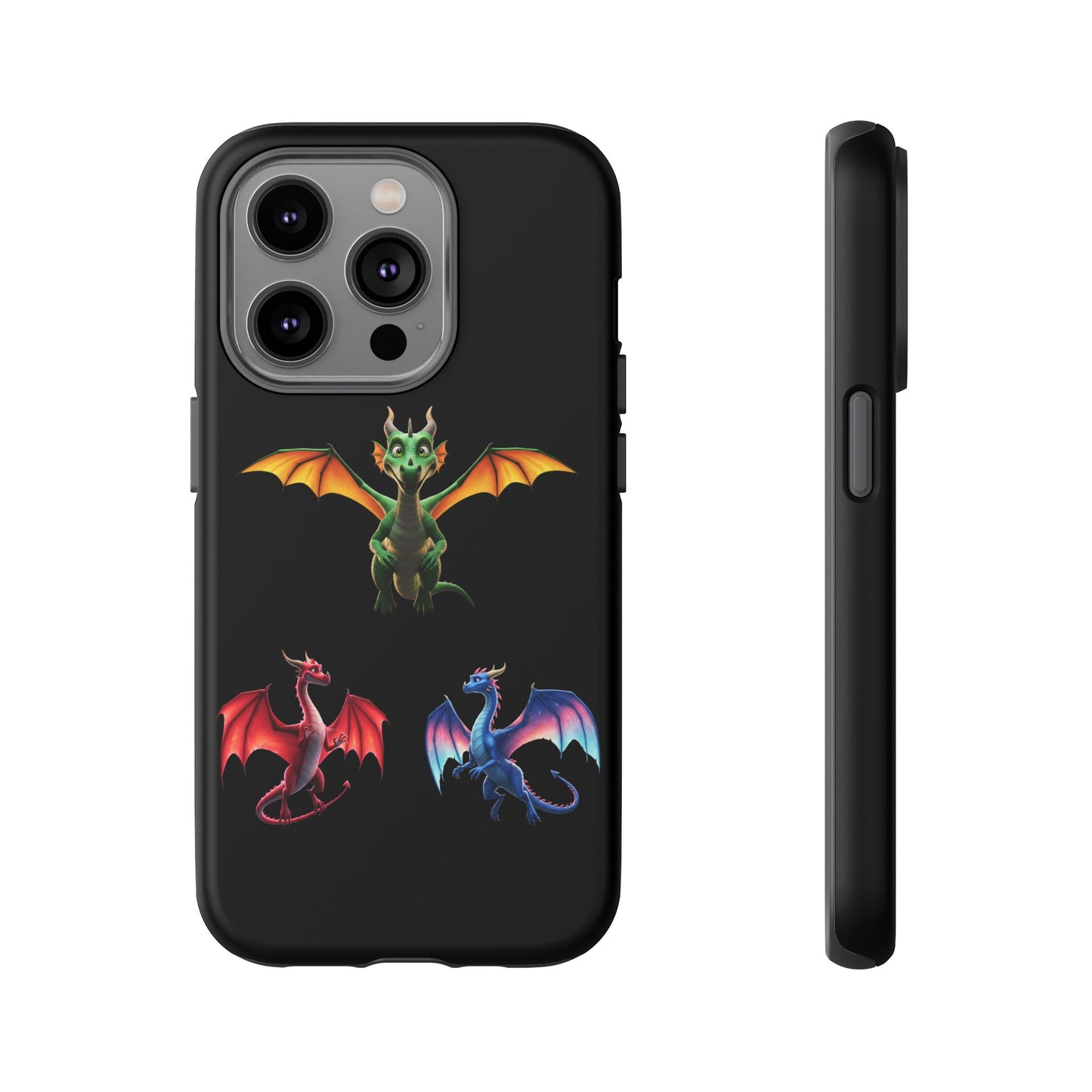 Vibrant Fantasy Dragon iPhone Case - Tough Armor Cover for iPhone 15/14/13 - Colorful Mythical Wings Gift for Dragon Lovers