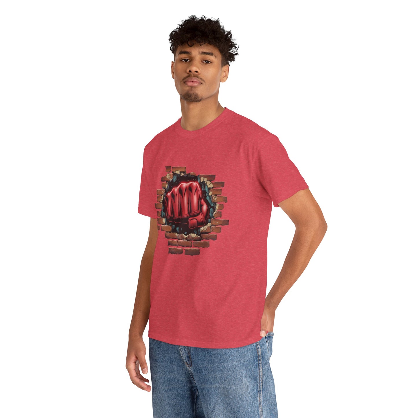 Impact Fist Graphic T-Shirt – Punch Through Brick Wall Design | Bold Streetwear Tee for Fighters, Gym & Edge-Lovers