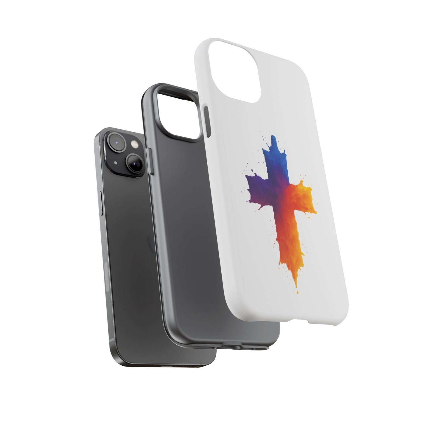 Christian iPhone Case – Watercolor Cross Phone Cover, Faith Gift for Her or Him, Inspirational iPhone Accessory