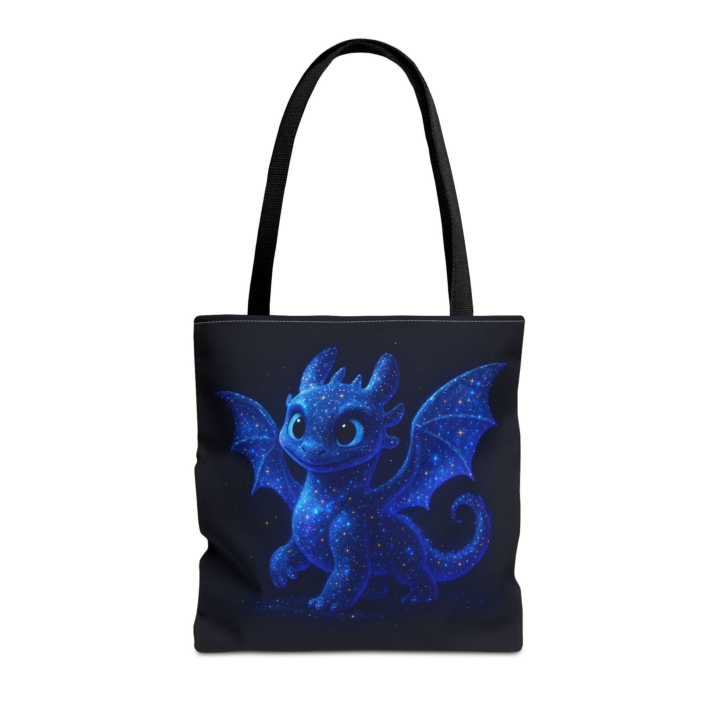 Galaxy Dragon Tote Bag, Cosmic Blue Dragon Shoulder Bag With Starry Night Design, Fantasy Art Reusable Tote For Gifts And Everyday Use