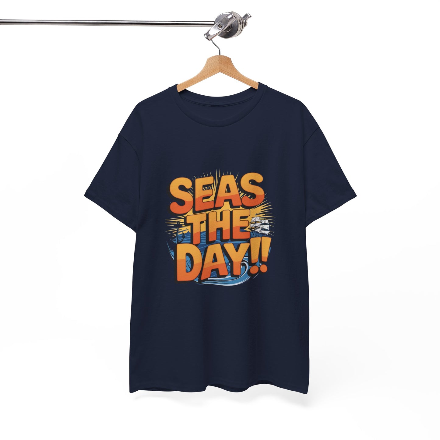 Seas The Day!! Tee • Ocean Pun Graphic Shirt • Comfort Colors Unisex Beachy Vibes • Nautical Aesthetic • Gift for Sea Lovers & Summer Vacays