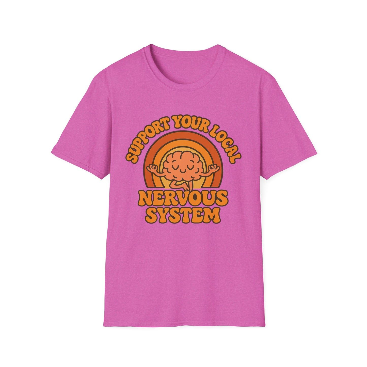 Support Your Local Nervous System T-Shirt | Funny Brain Tee, Neurodiversity Gift, Mental Health Humor Shirt, Science Geek Retro Tee