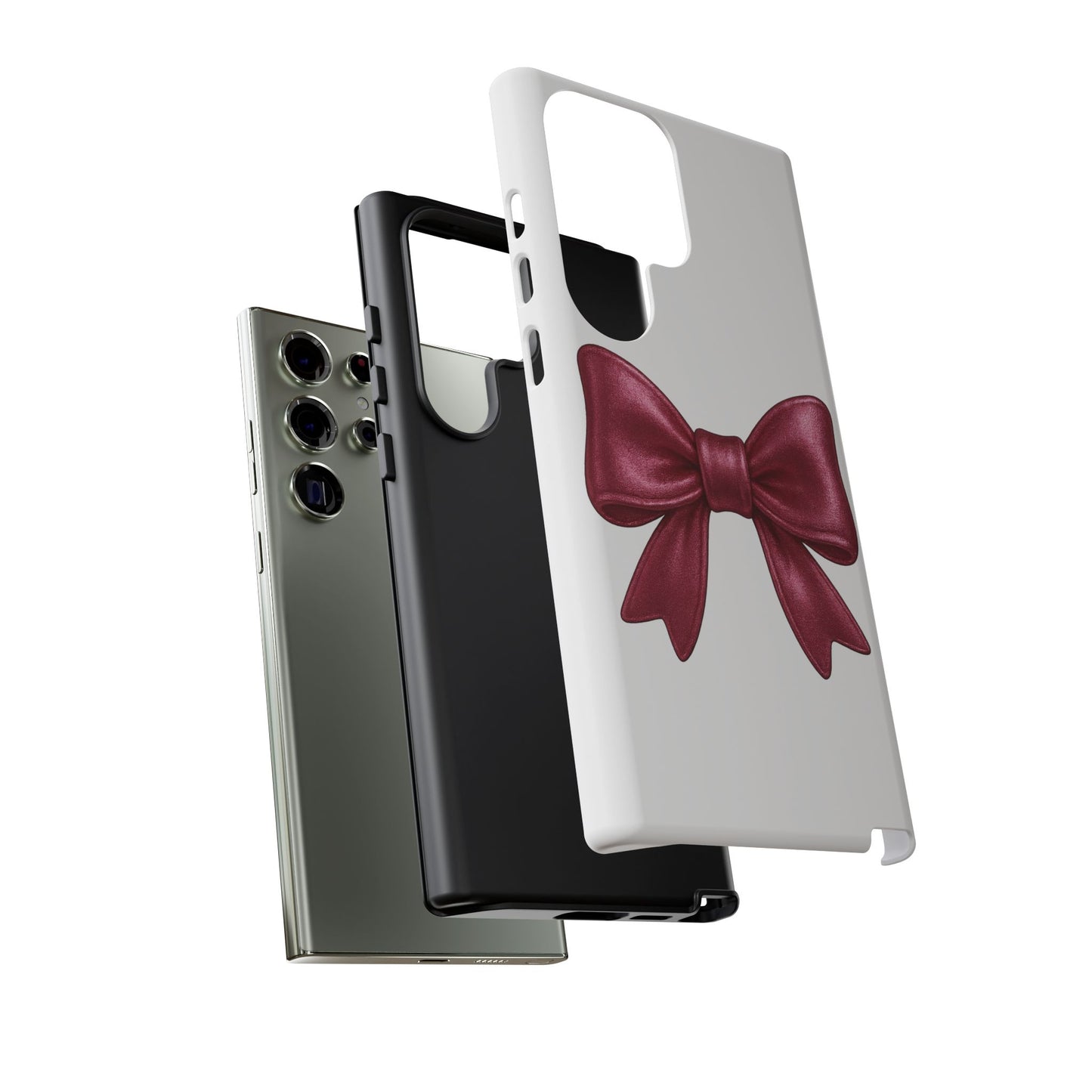 Pink Bow Samsung Case – Cute Girly Phone Cover – Glossy Ribbon Case for Samsung Galaxy – Aesthetic Phone Accessory – Gift for Her