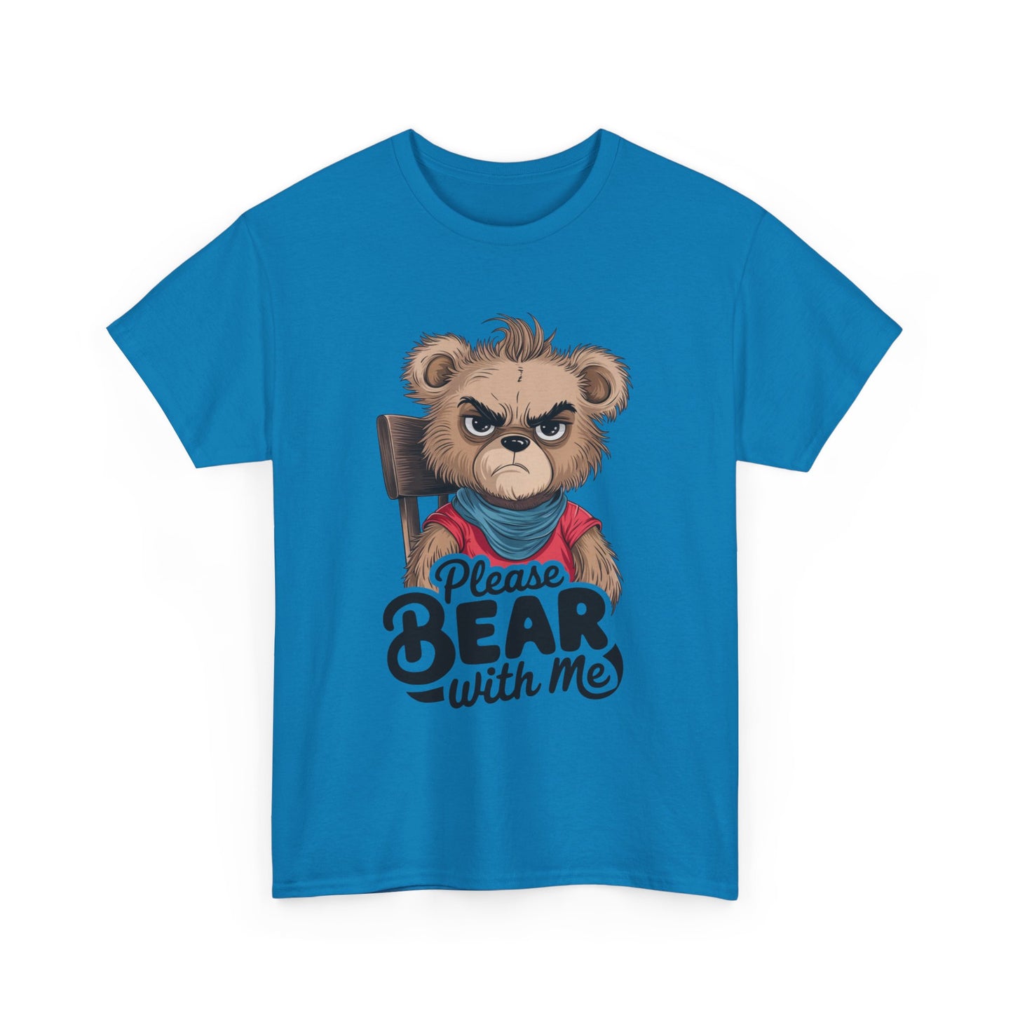 Grumpy Bear Graphic Tee – Please Bear With Me Shirt – Funny Animal T‑shirt – Sarcastic Humor Gift – Cute Bear Meme Art Tee