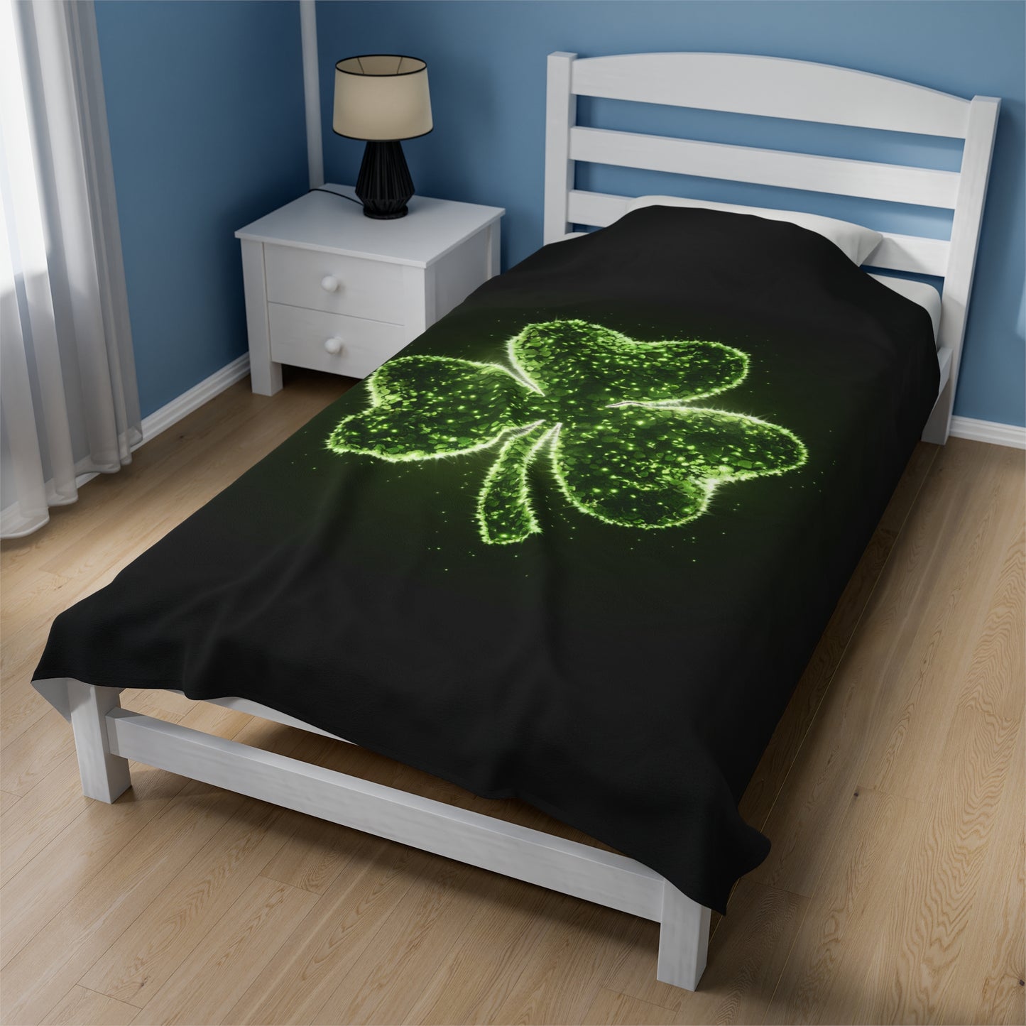 Plush Blanket with Shamrock Design